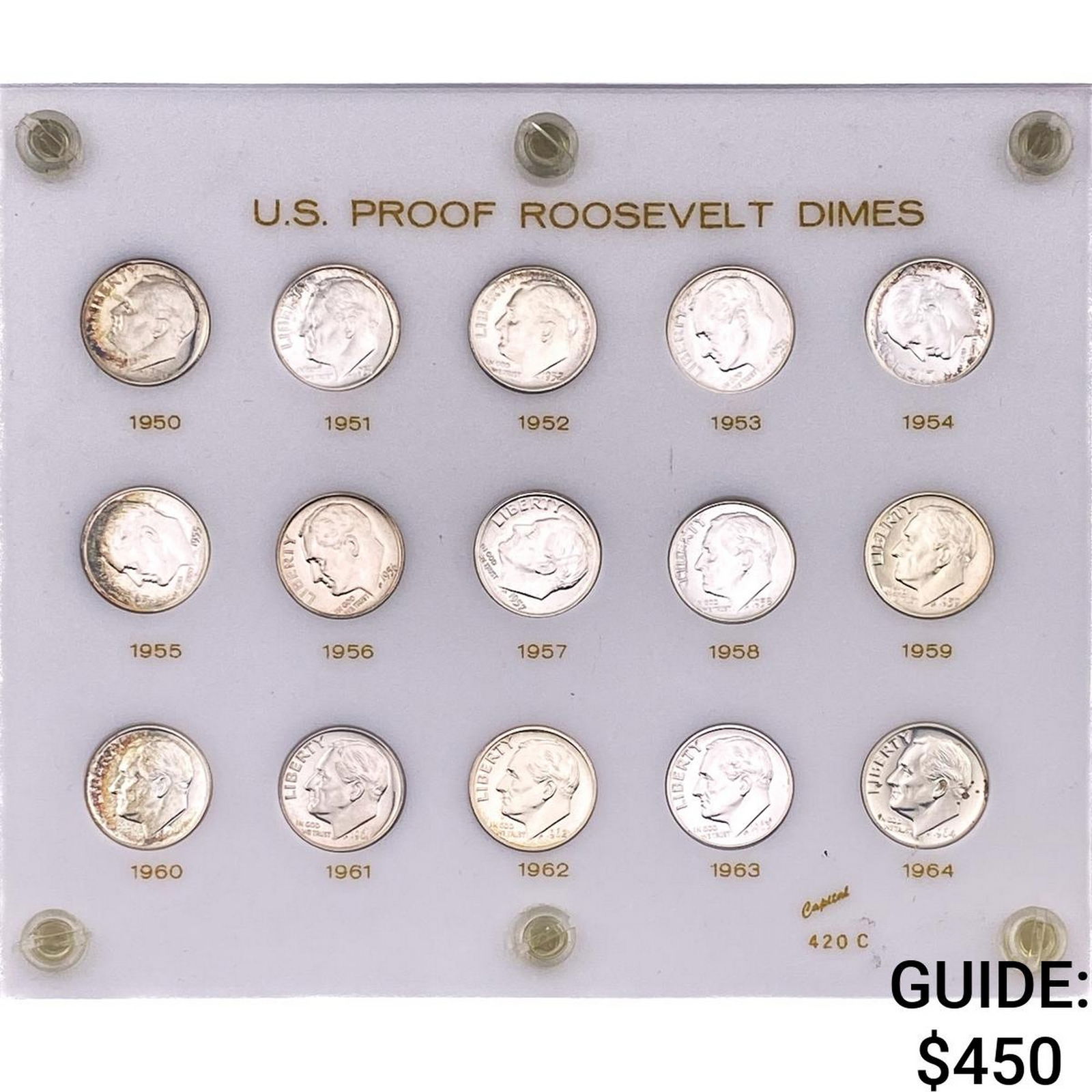 [15 Coins] 1950-1964 Roosevelt Dime (1 of 2)