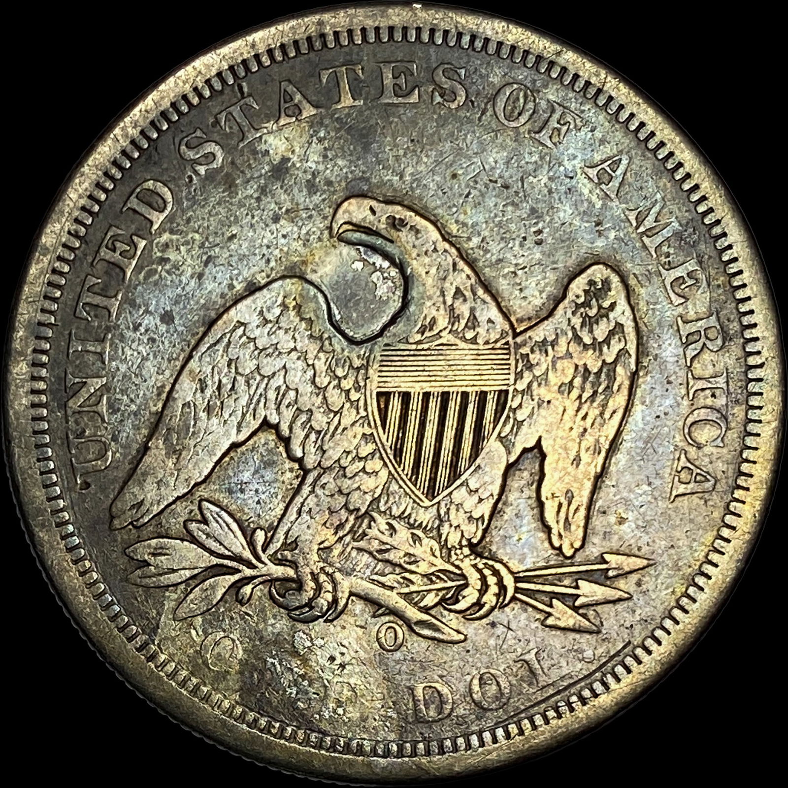 1860-O Silver Seated Liberty Dollar LIGHTLY CIRCULATED - 2