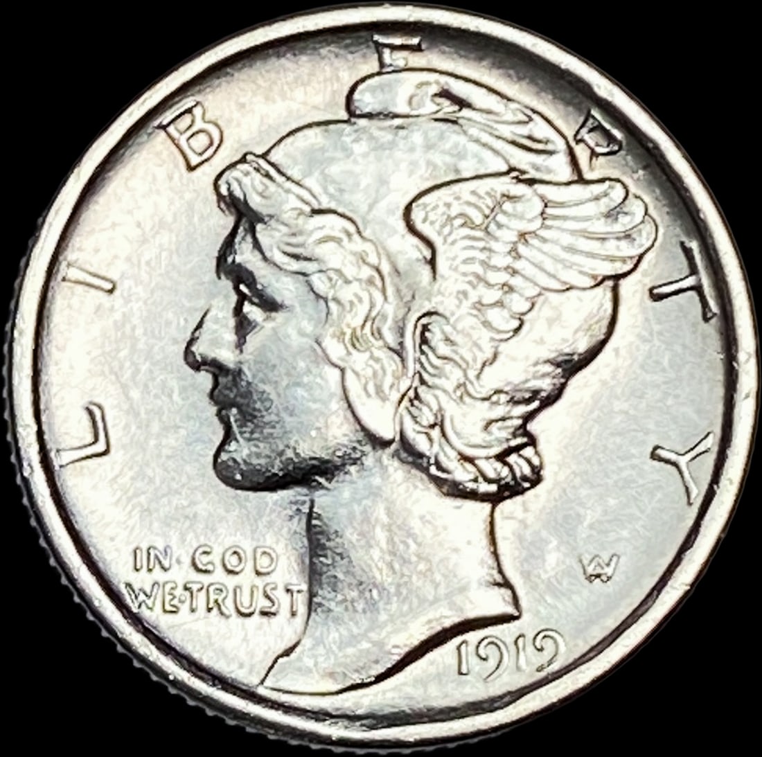 1919-S Silver Mercury Dime UNCIRCULATED (1 of 2)