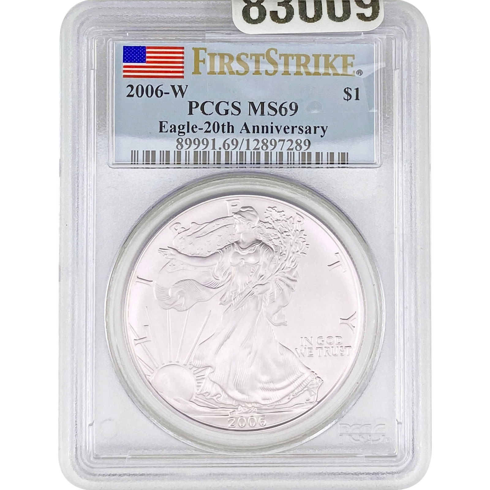 2006-W Silver Eagle PCGS MS69 Eagle 20th Anniv. (1 of 2)