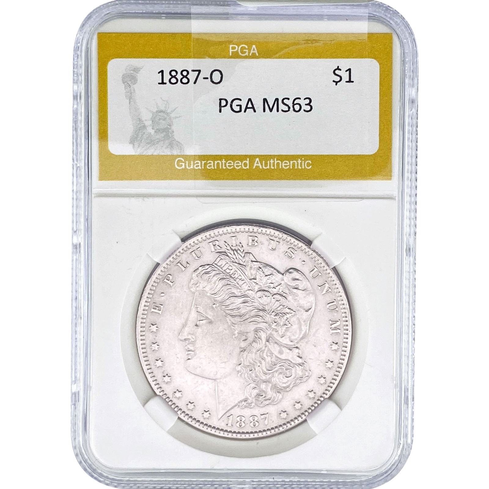 1887-O Morgan Silver Dollar PGA MS63: 1887-O Morgan Silver Dollar PGA MS63