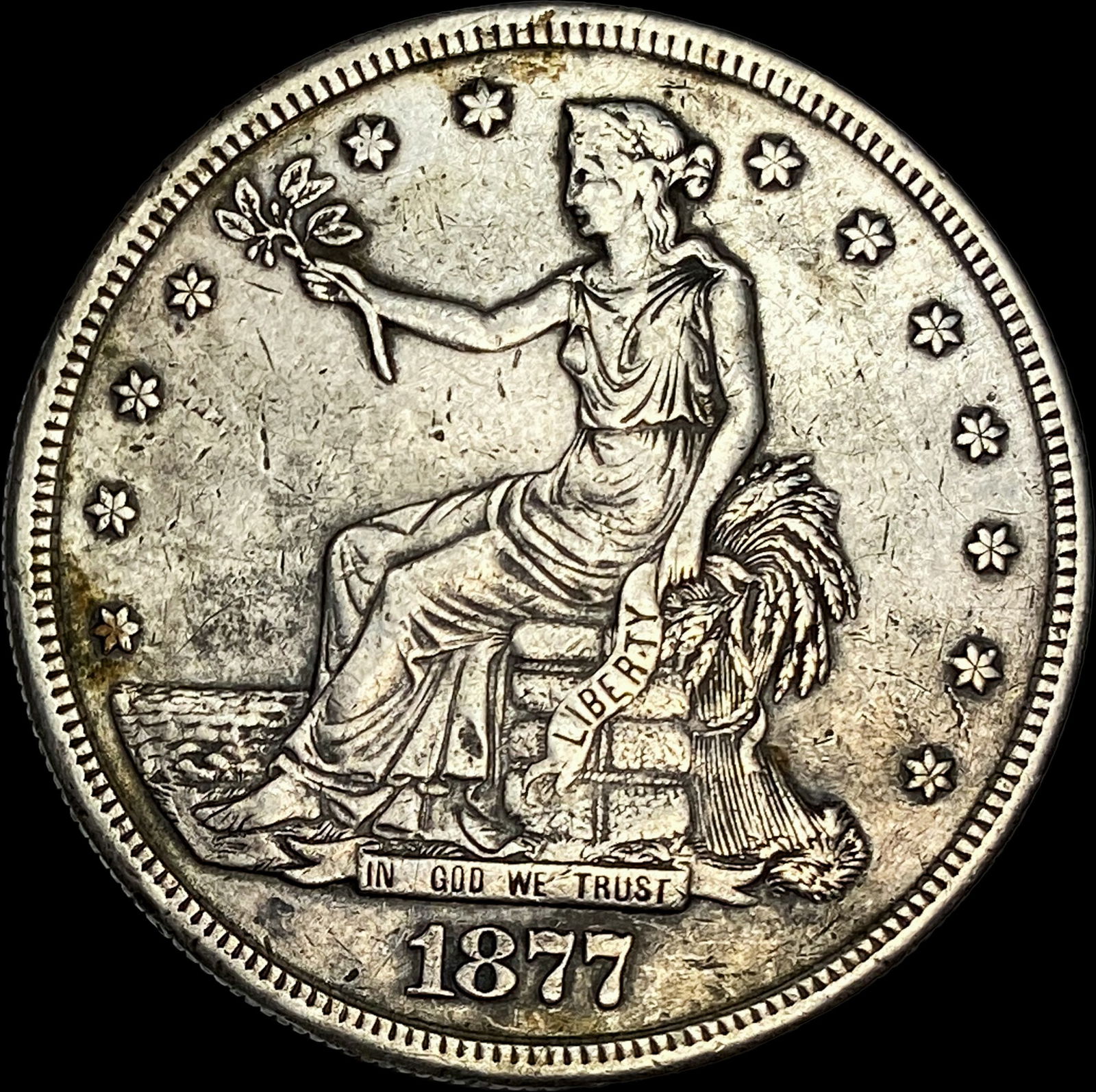1877-S Silver Trade Dollar NEARLY UNCIRCULATED (1 of 2)