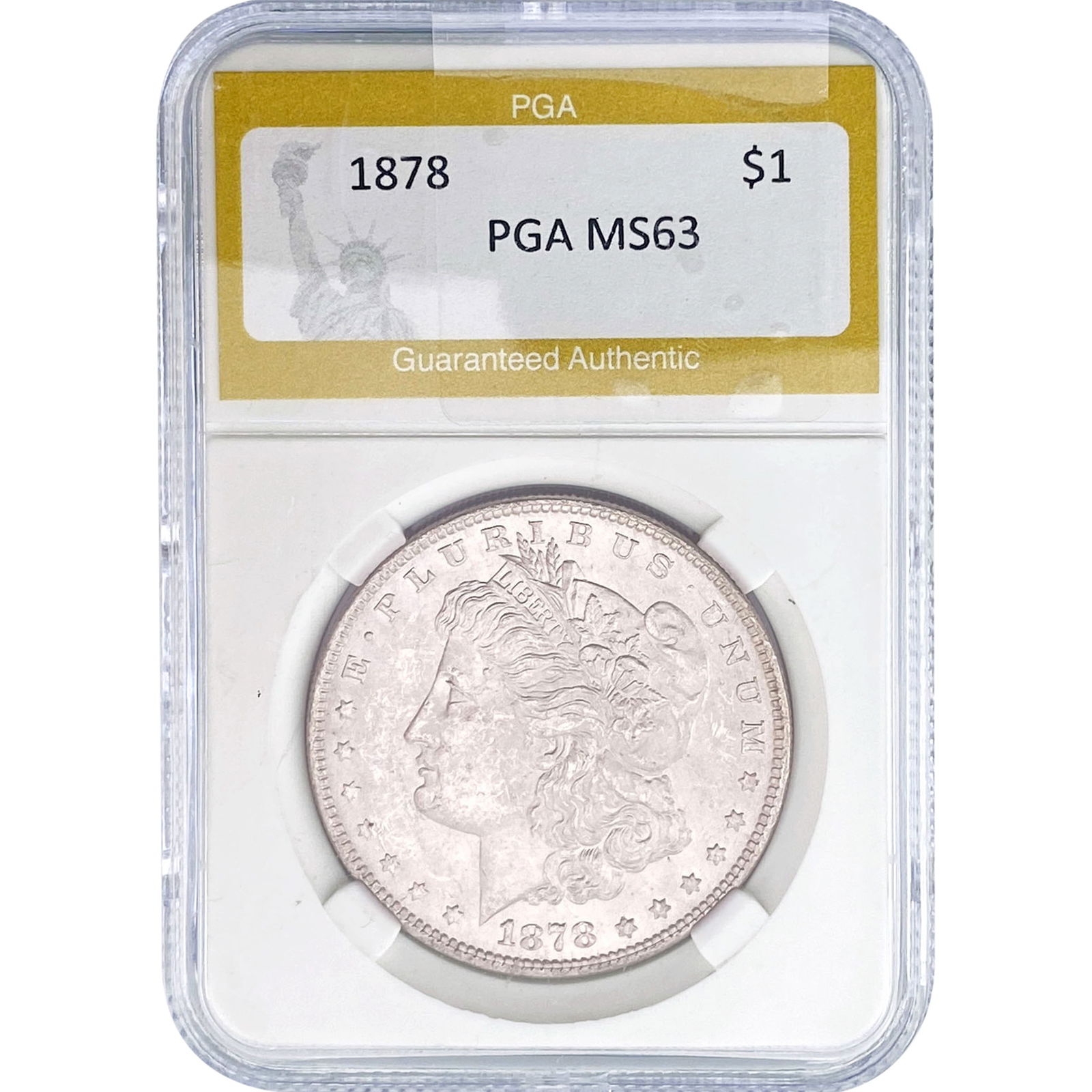 1878 Morgan Silver Dollar PGA MS63: 1878 Morgan Silver Dollar PGA MS63