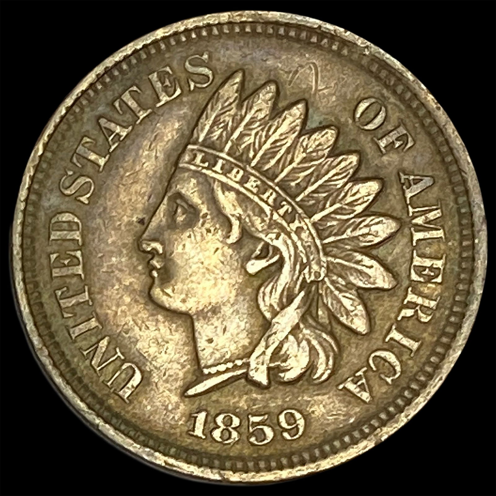 1859 Copper-Nickel Indian Head Cent NEARLY UNCIRCULATED (1 of 2)