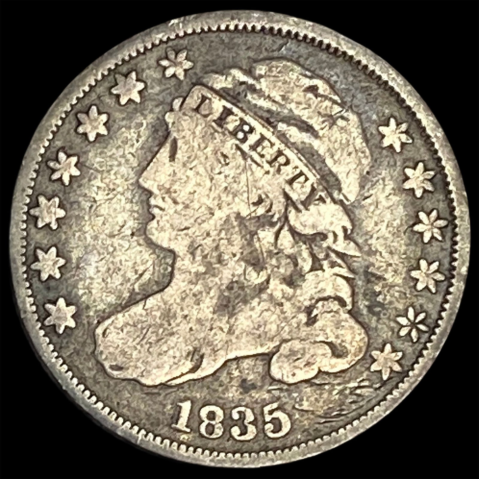 1835 Capped Bust Silver Half Dime LIGHTLY CIRCULATED (1 of 2)