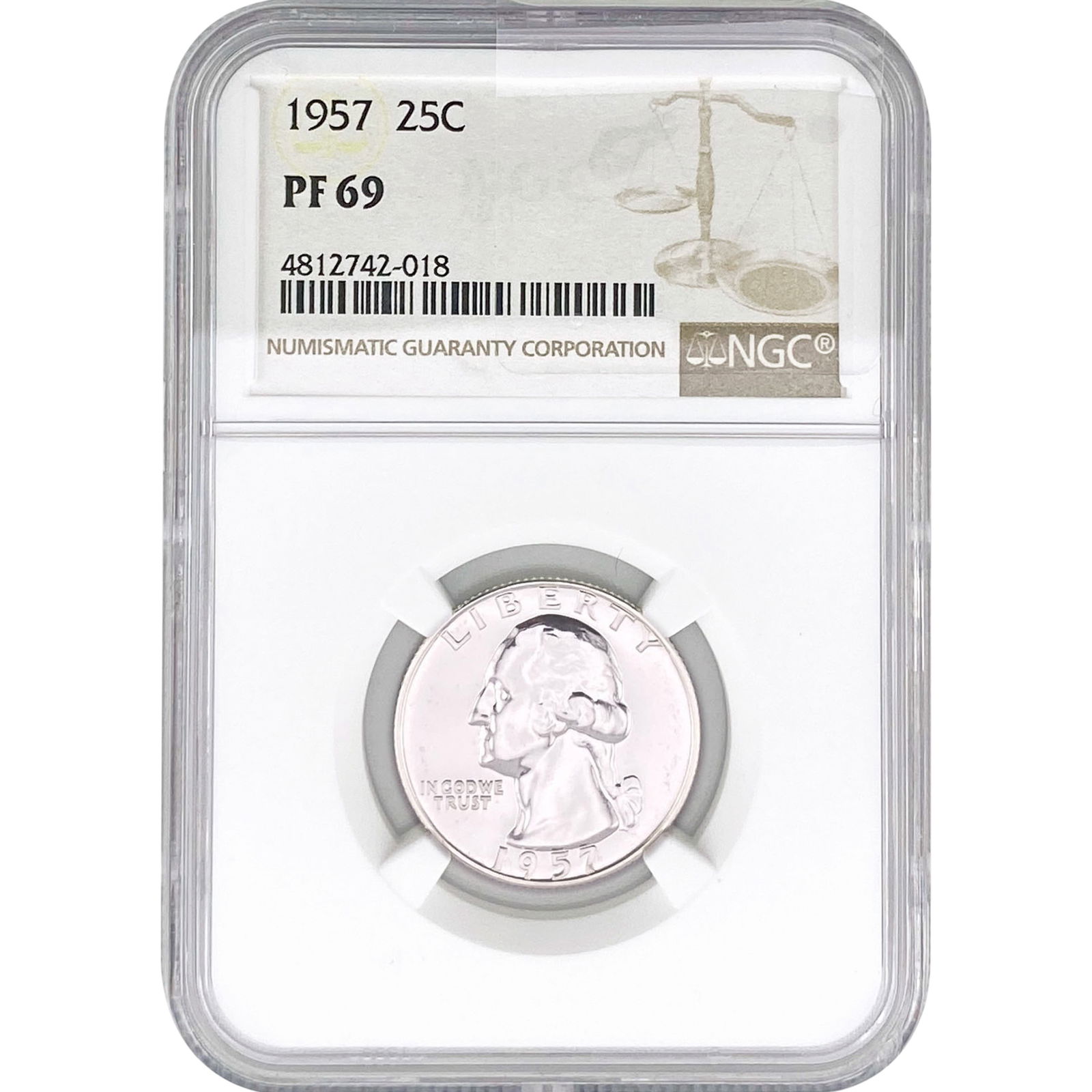1957 Washington Silver Quarter NGC PF69: 1957 Washington Silver Quarter NGC PF69