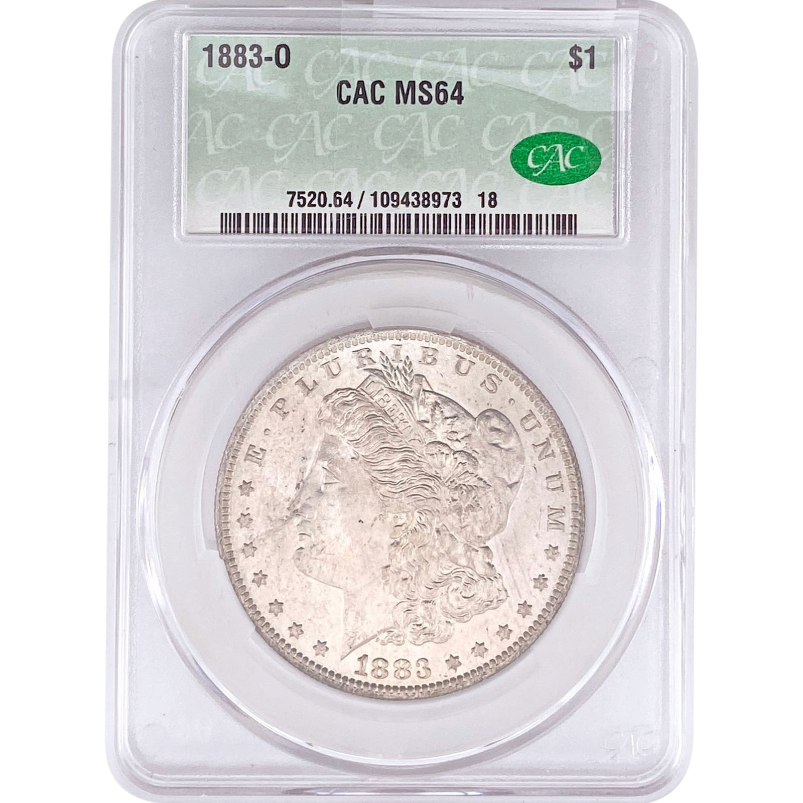 1883-O Morgan Silver Dollar CAC MS64: 1883-O Morgan Silver Dollar CAC MS64