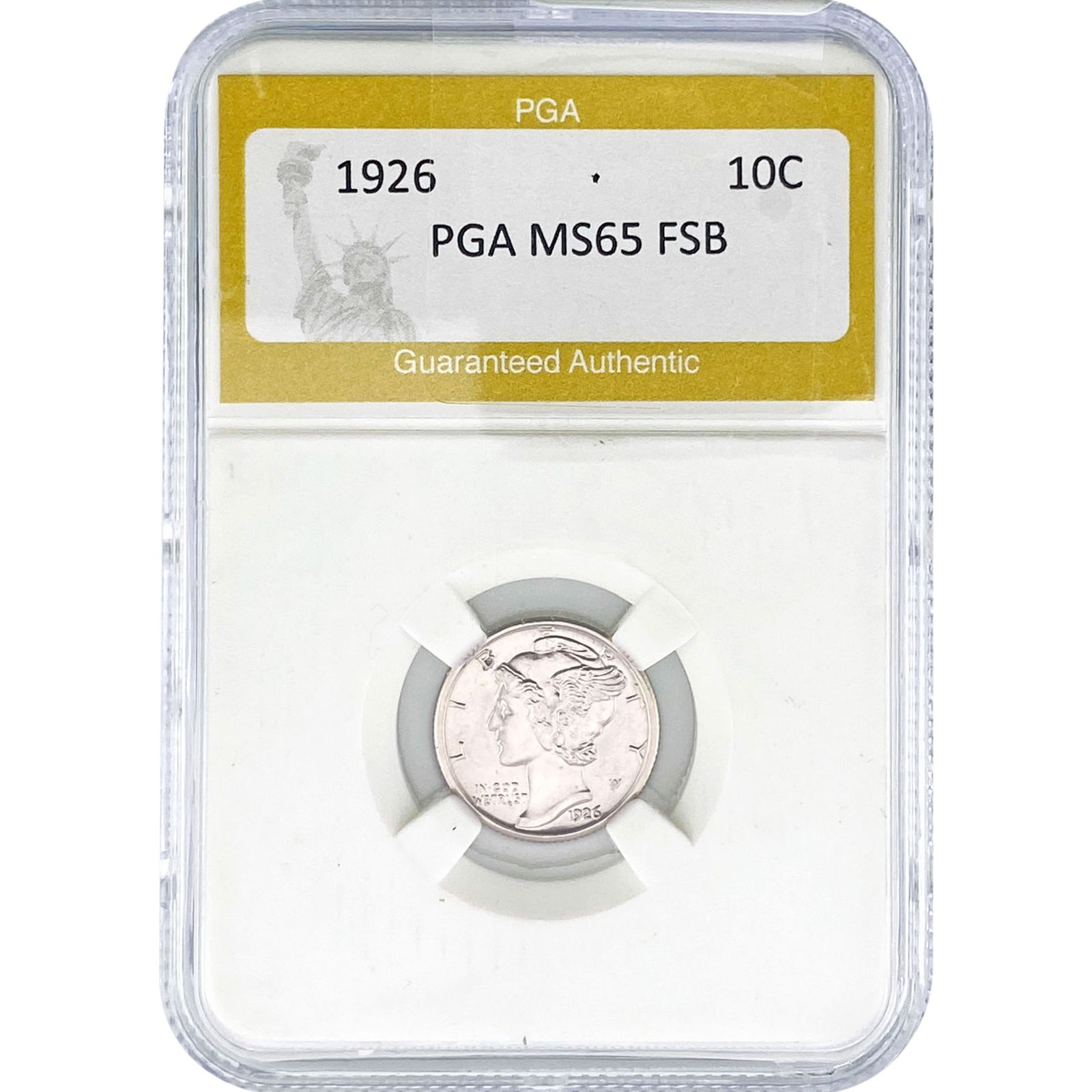 1926 Mercury Silver Dime PGA MS65 FSB: 1926 Mercury Silver Dime PGA MS65 FSB