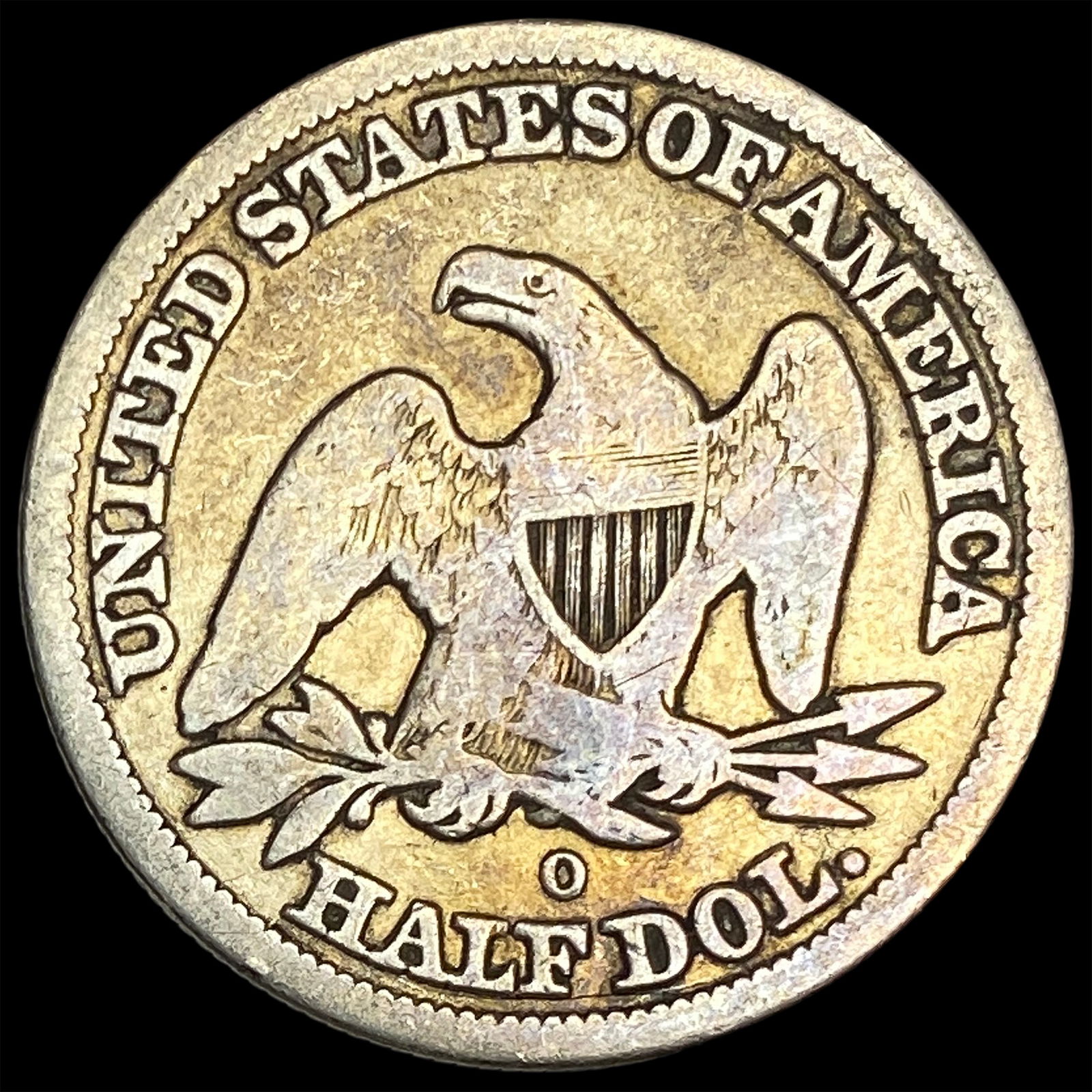 1845-O Silver Seated Liberty Half Dollar NICELY CIRCULATED - 2