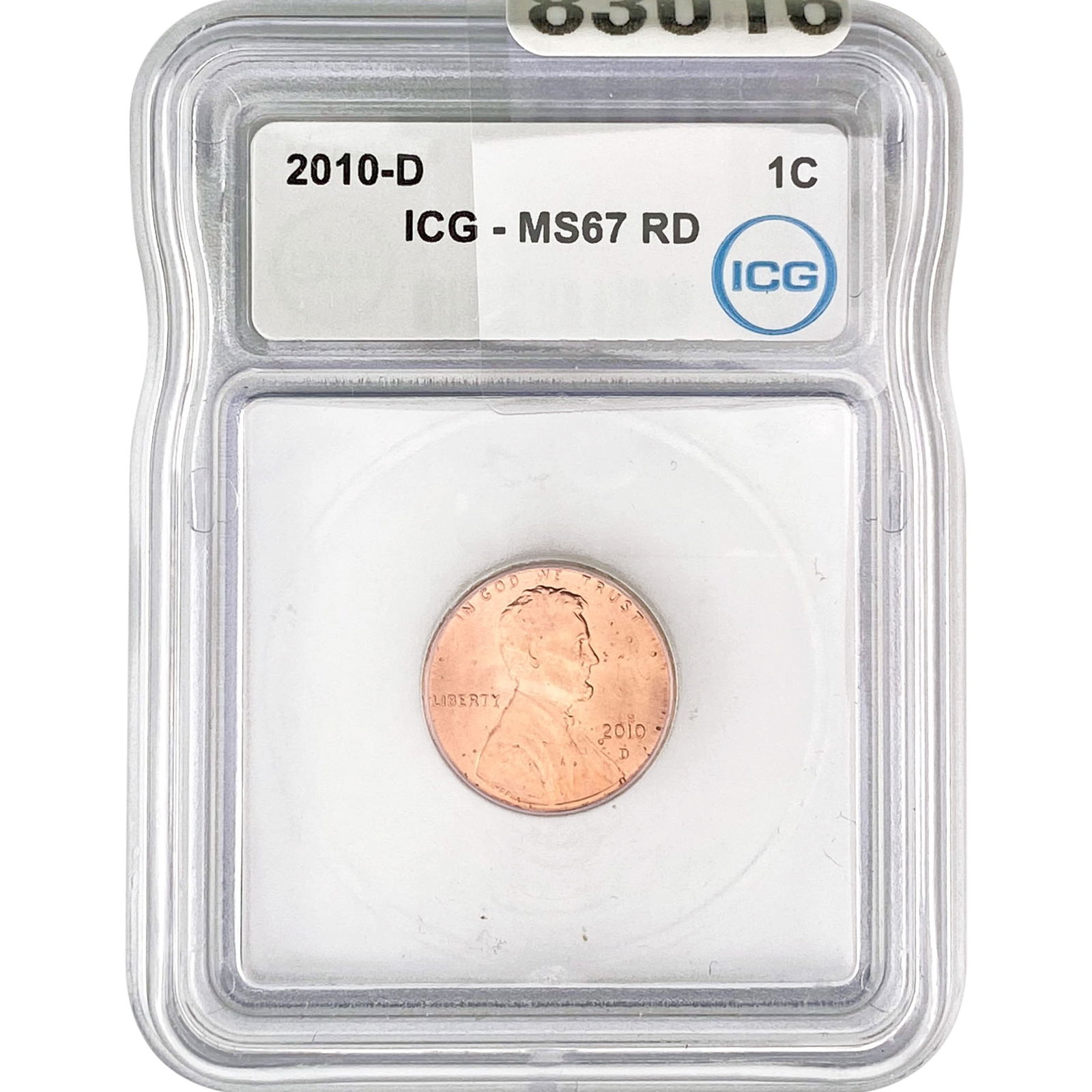 2010-D Lincoln Shield Penny ICG ms67 RD: 2010-D Lincoln Shield Penny ICG ms67 RD