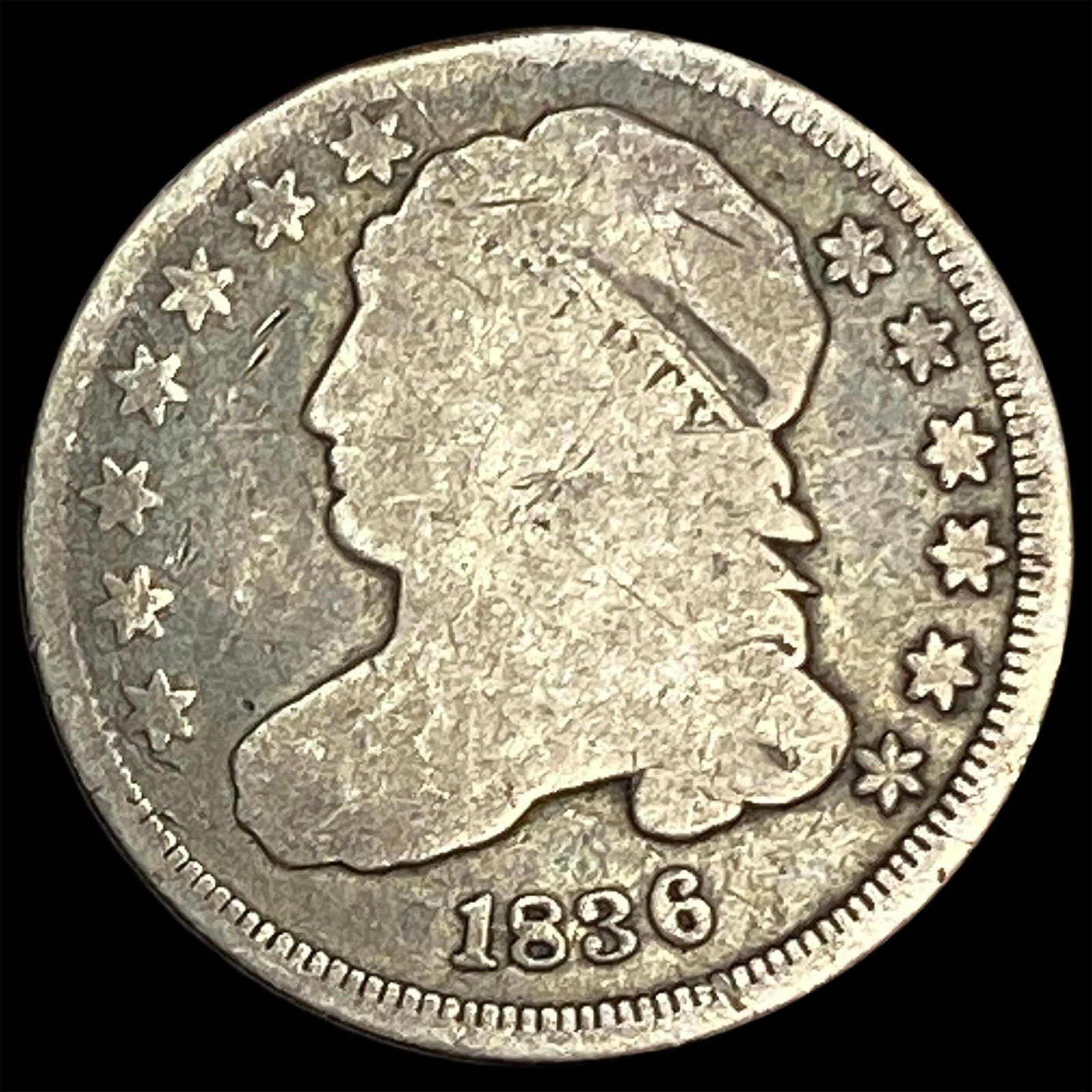 1836 Capped Bust Half Dollar NICELY CIRCULATED (1 of 2)