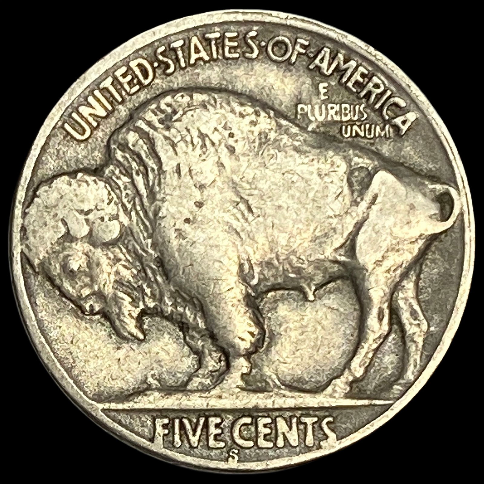 1918-S Nickel Buffalo Five Cents ABOUT UNCIRCULATED - 2