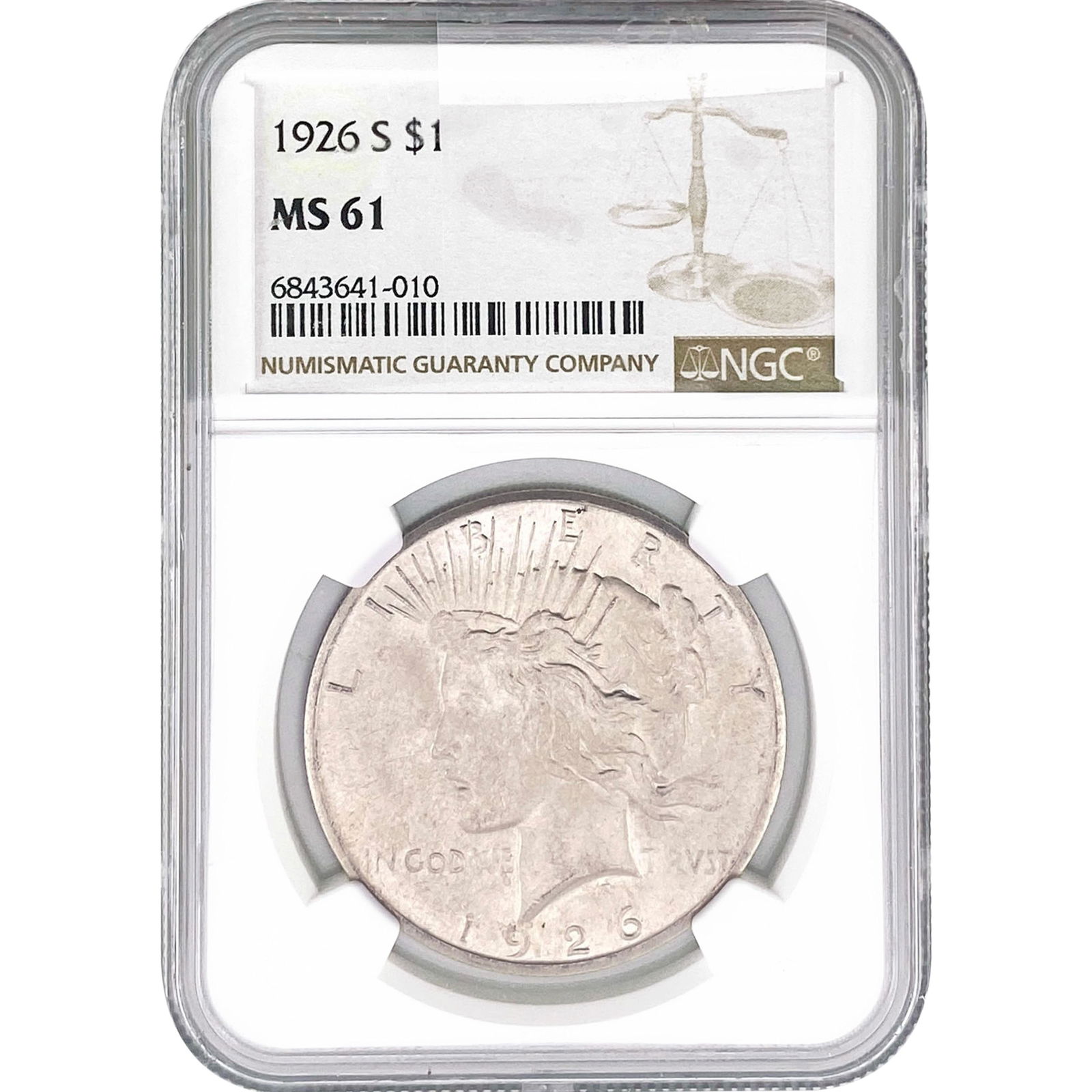 1926-S Silver Peace Dollar NGC MS61 (1 of 2)