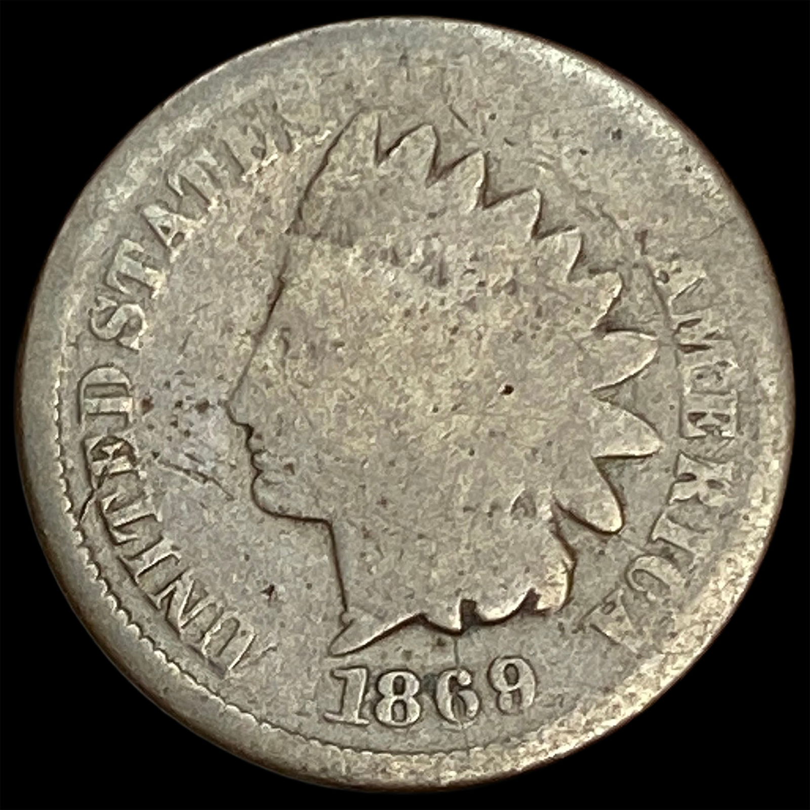 1869 Indian Head Cent NICELY CIRCULATED: 1869 Indian Head Cent NICELY CIRCULATED