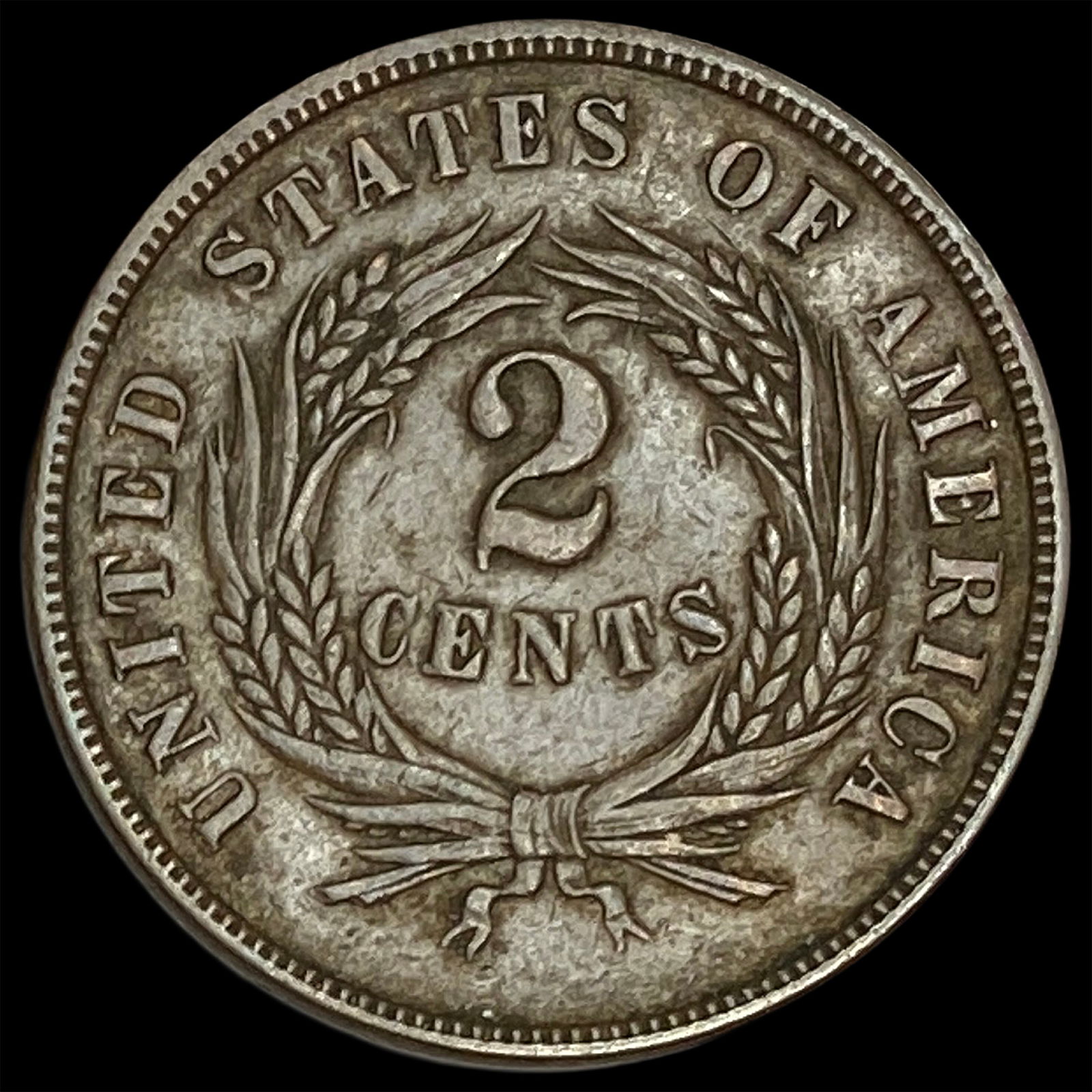 1864 Bronze Two-Cent Piece NEARLY UNCIRCULATED - 2