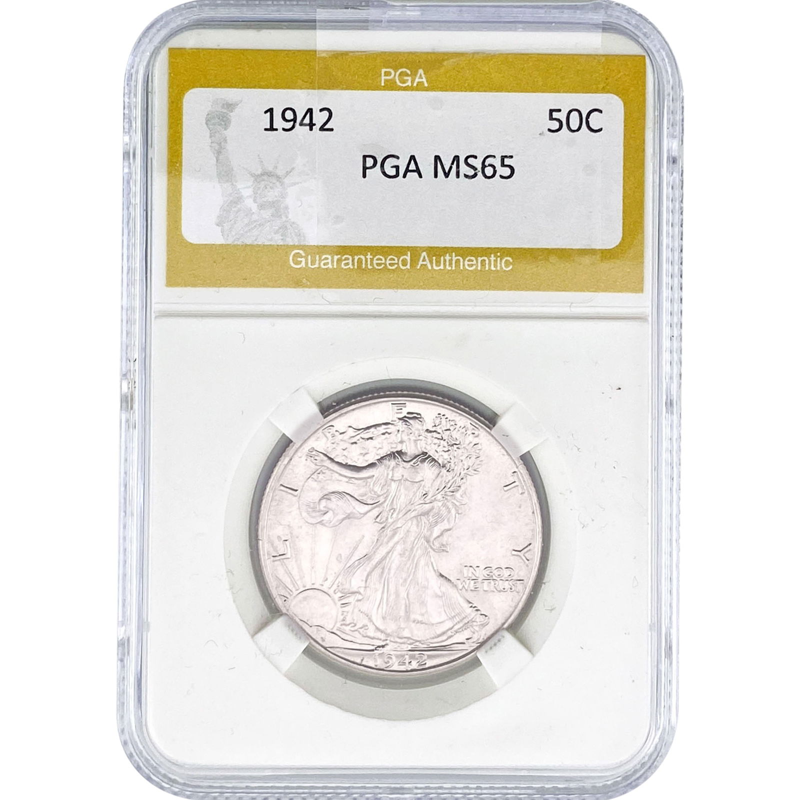 1942 Walking Liberty Half Dollar PGA MS65: 1942 Walking Liberty Half Dollar PGA MS65