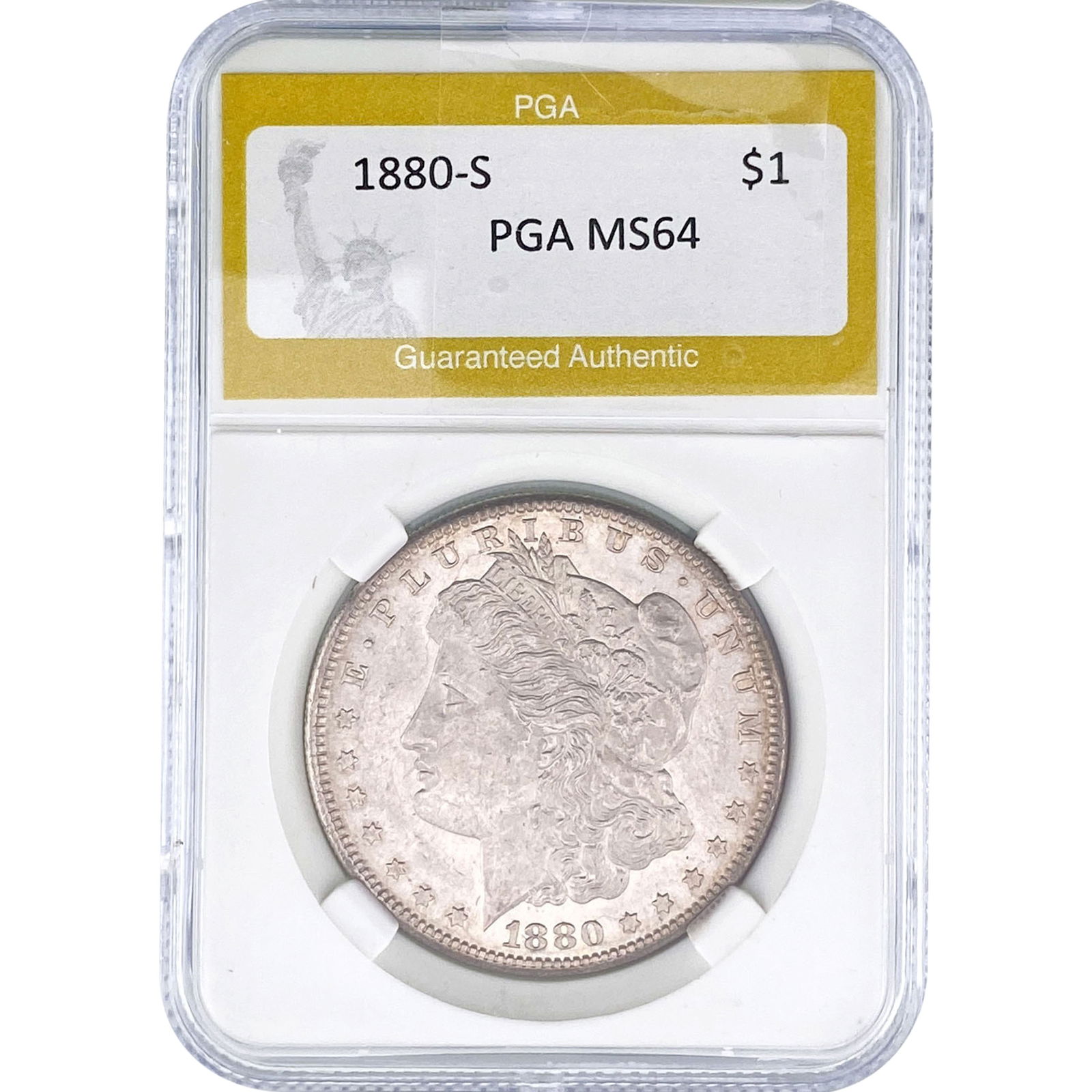 1880-S Morgan Silver Dollar PGA MS64: 1880-S Morgan Silver Dollar PGA MS64