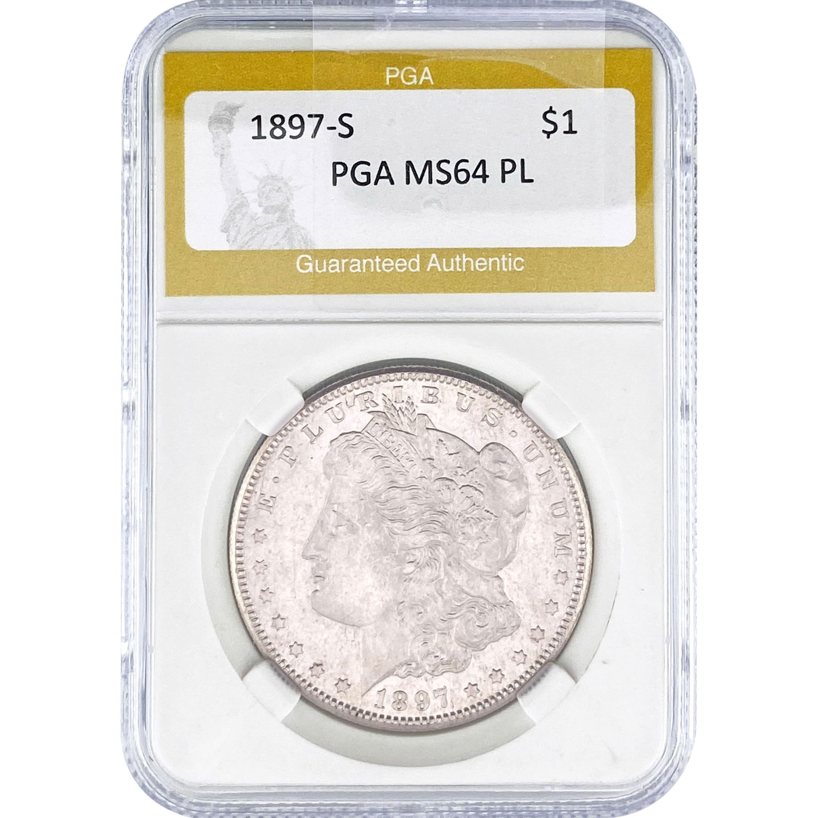 1897-S Morgan Silver Dollar PGA MS64 PL: 1897-S Morgan Silver Dollar PGA MS64 PL