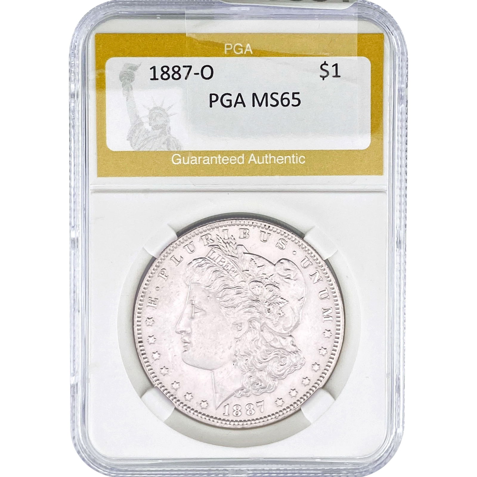 1887-O Morgan Silver Dollar PGA MS65: 1887-O Morgan Silver Dollar PGA MS65