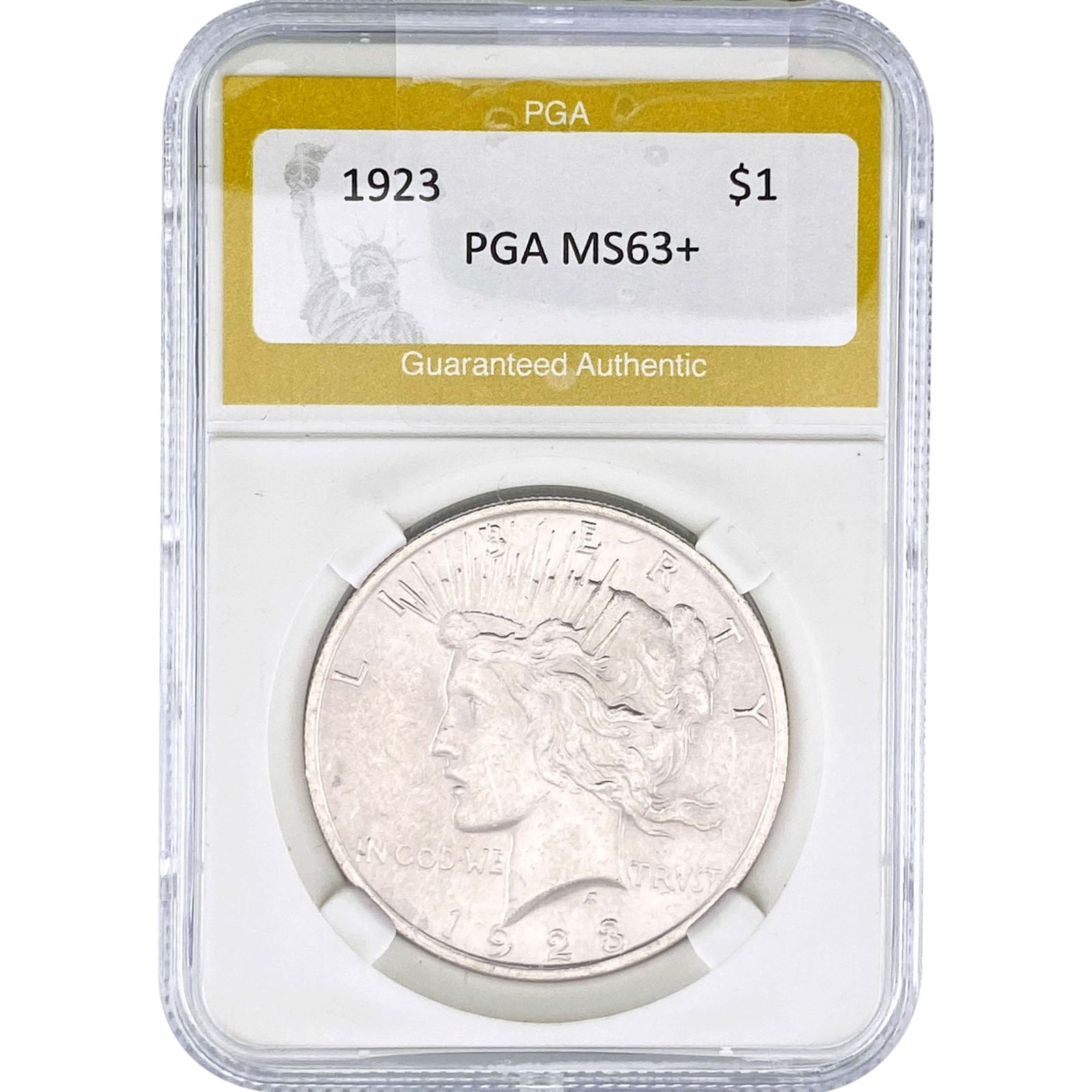 1923 Silver Peace Dollar PGA MS63+: 1923 Silver Peace Dollar PGA MS63+