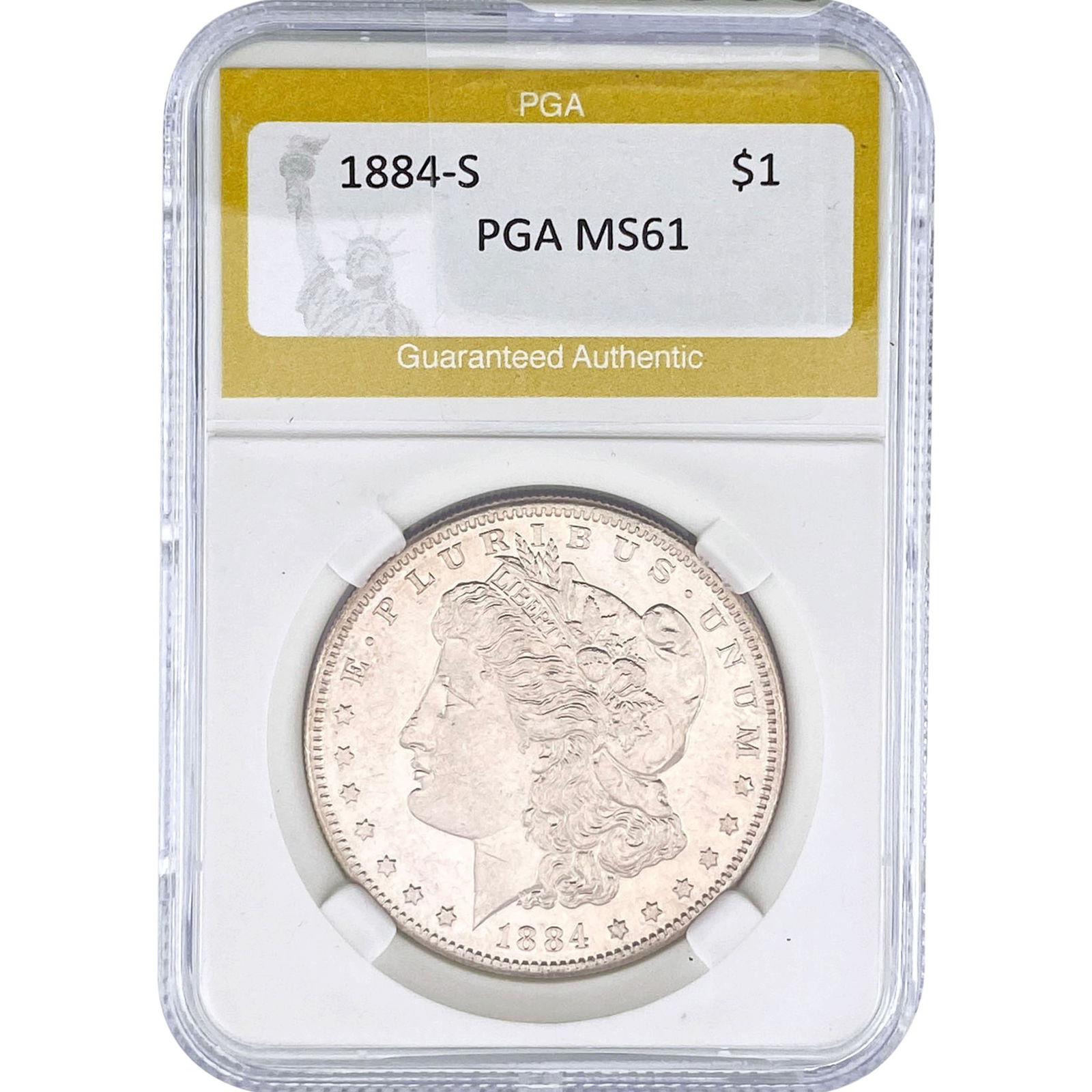 1884-S Morgan Silver Dollar PGA MS61: 1884-S Morgan Silver Dollar PGA MS61
