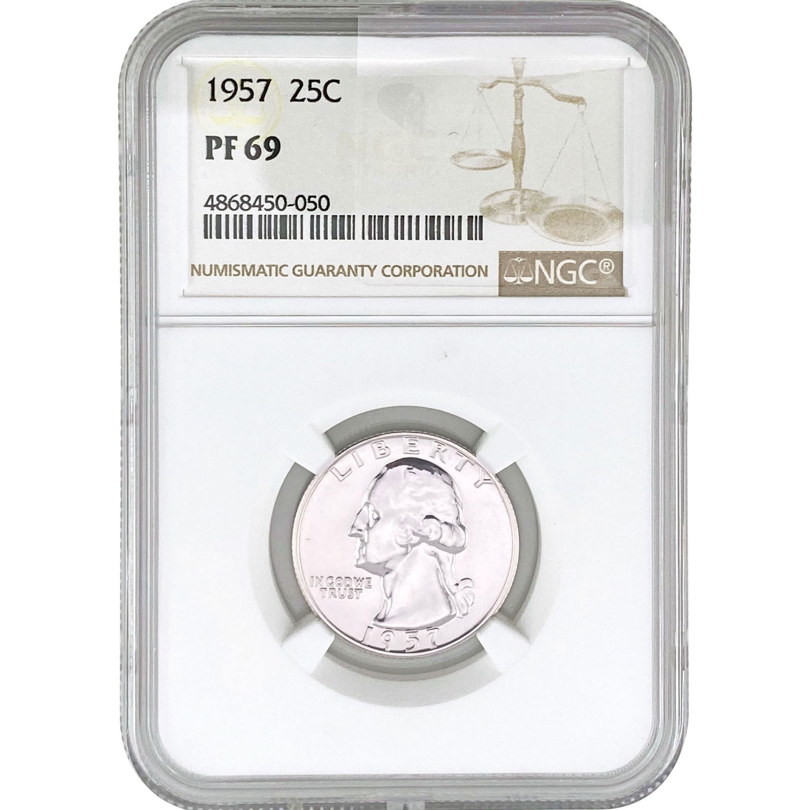 1957 Washington Silver Quarter NGC PF69: 1957 Washington Silver Quarter NGC PF69