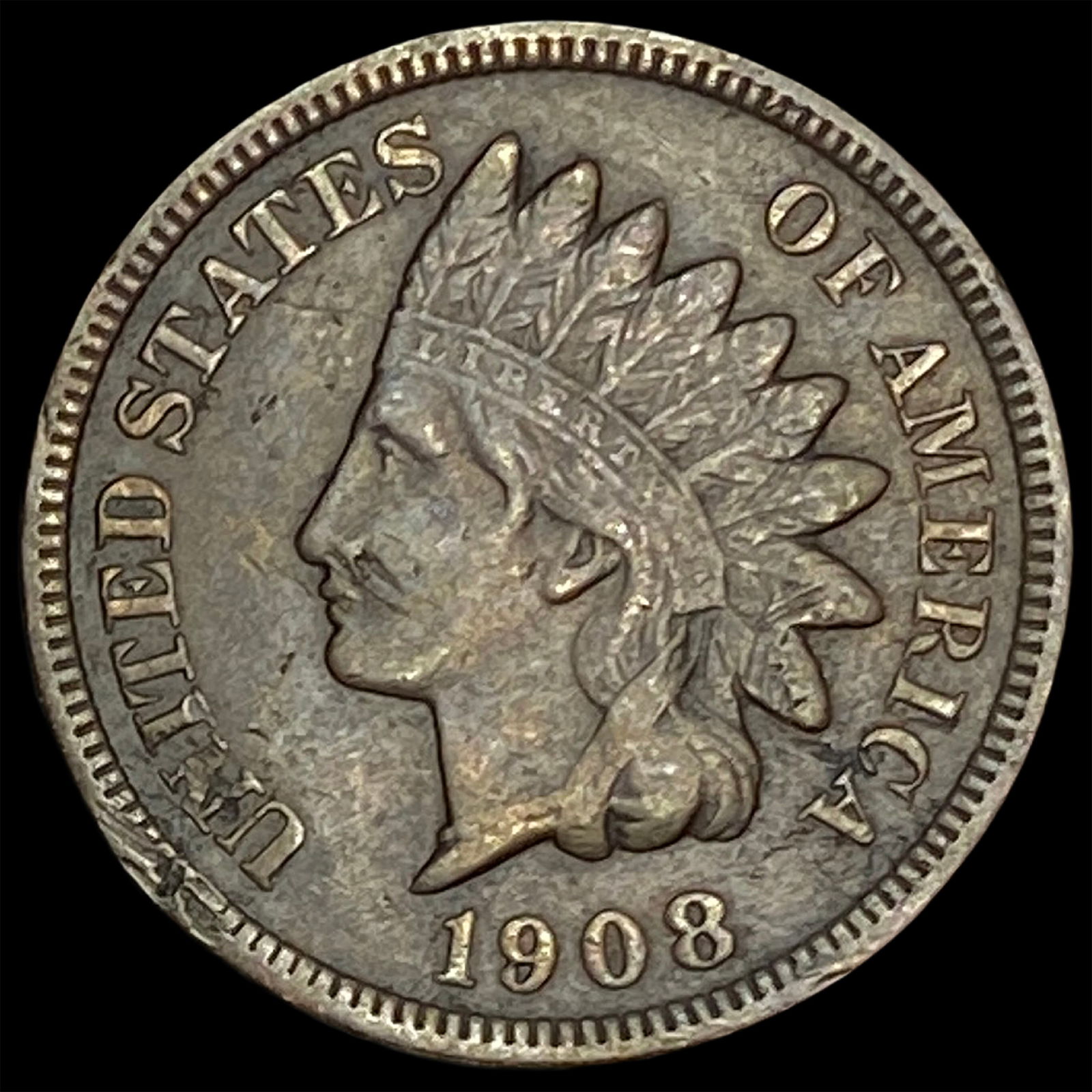 1908-S Indian Head Cent NEARLY UNCIRCULATED (1 of 2)