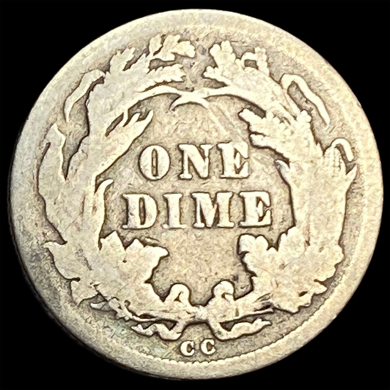 1876-CC Silver Dime LIGHTLY CIRCULATED - 2
