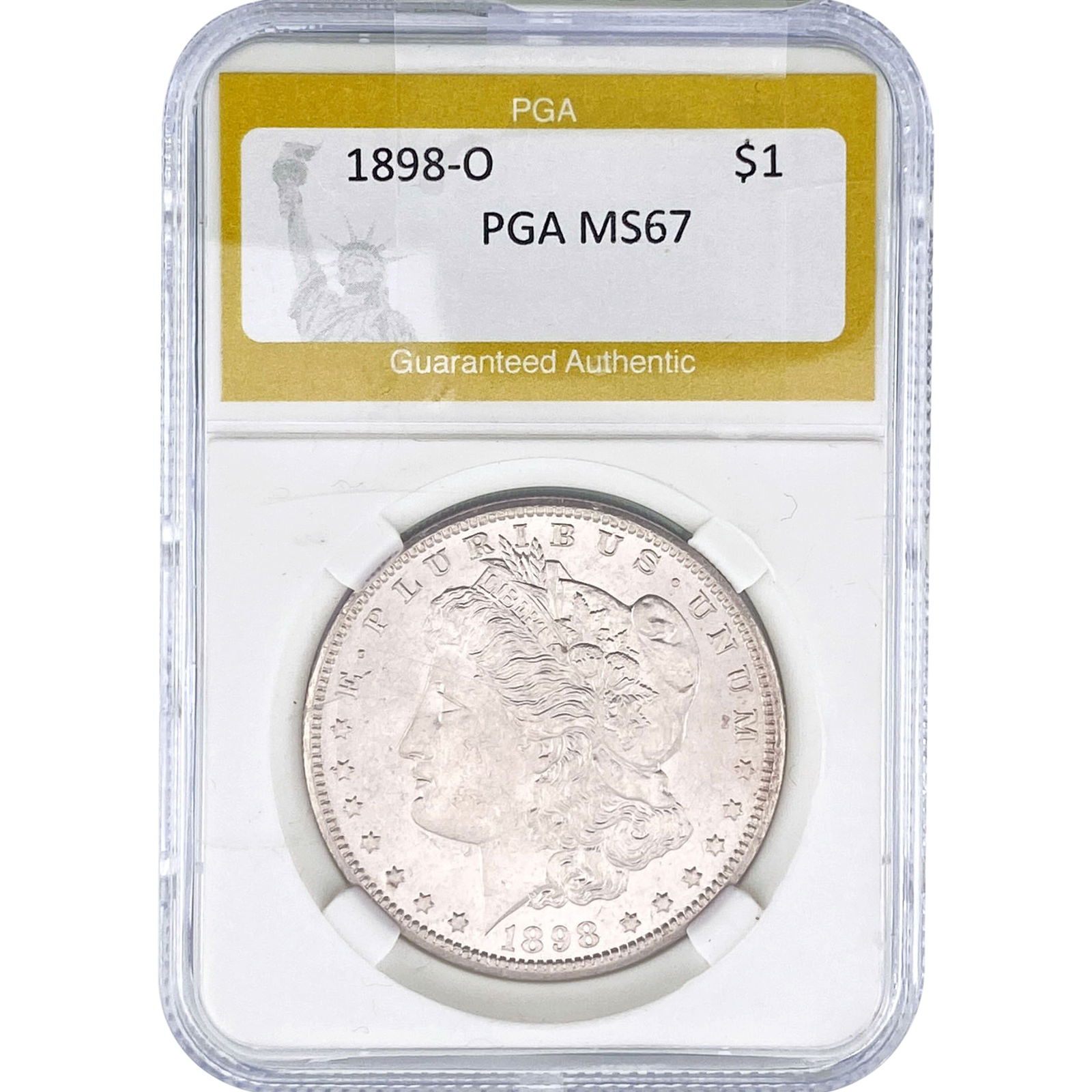1898-O Morgan Silver Dollar PGA MS67: 1898-O Morgan Silver Dollar PGA MS67