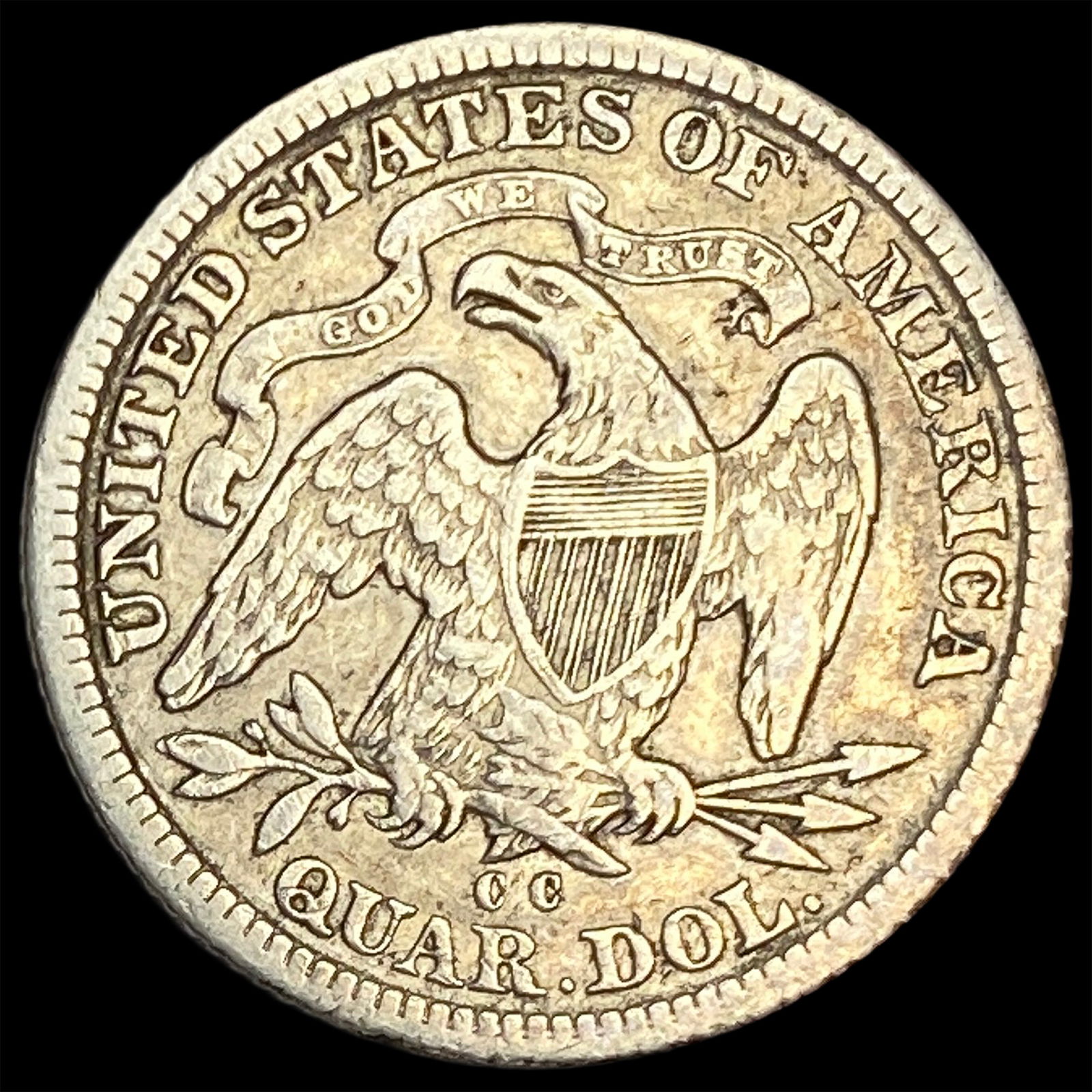 1877-CC Silver Seated Liberty Quarter NEARLY UNCIRCULATED - 2