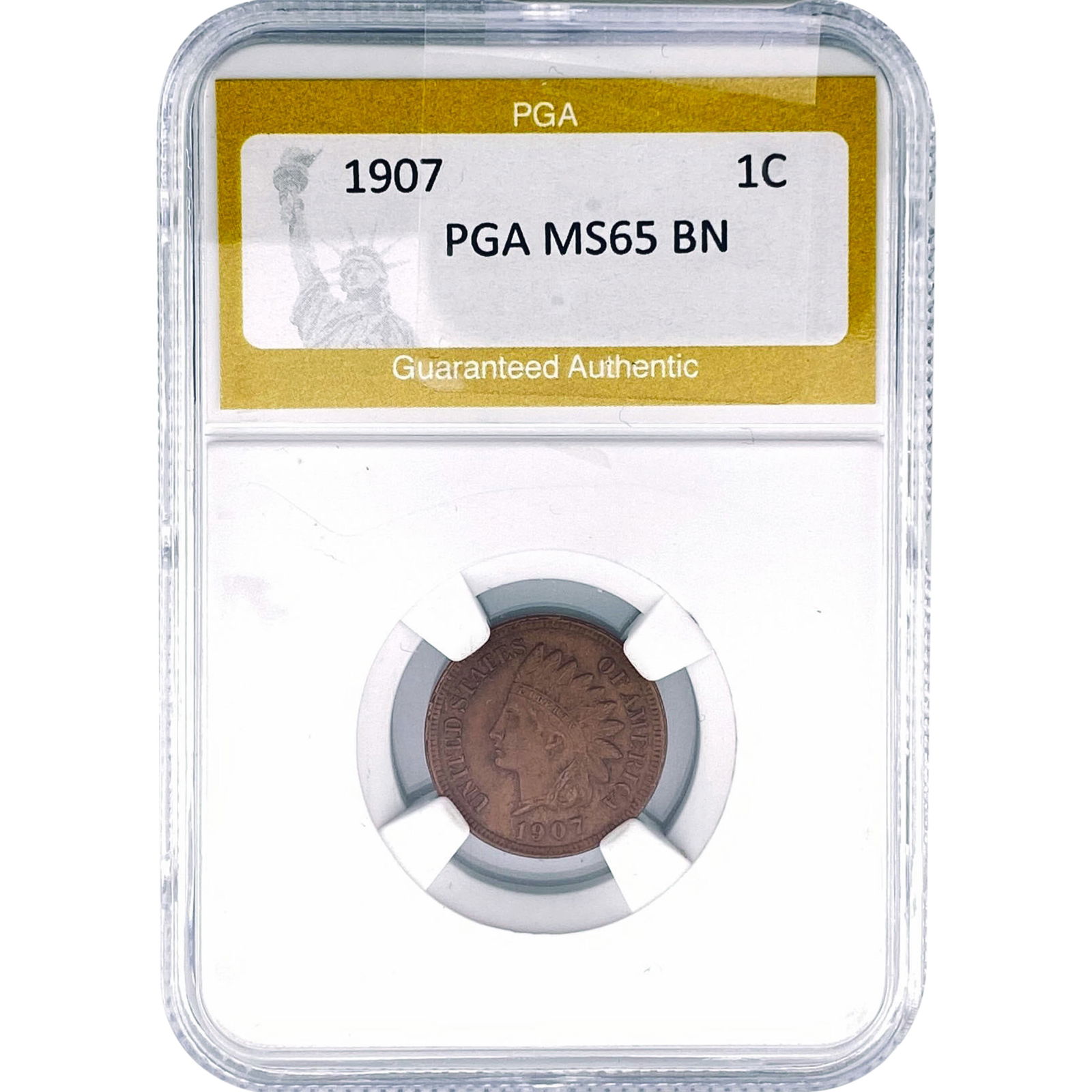 1907 Indian Head Cent PGA MS65 BN (1 of 2)