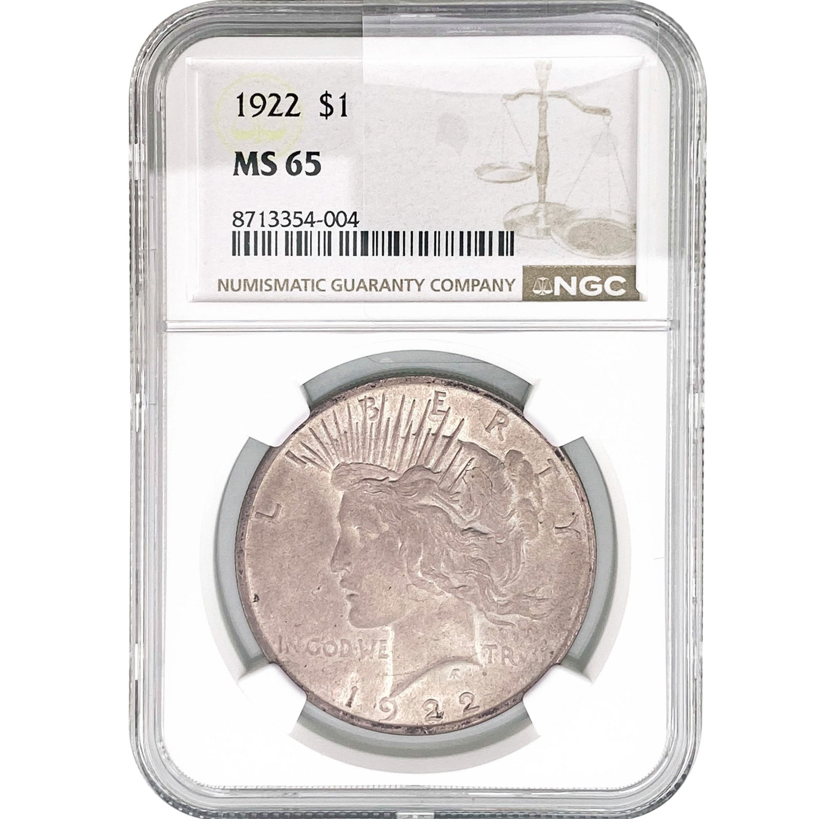 1922 Silver Peace Dollar NGC MS65 (1 of 2)