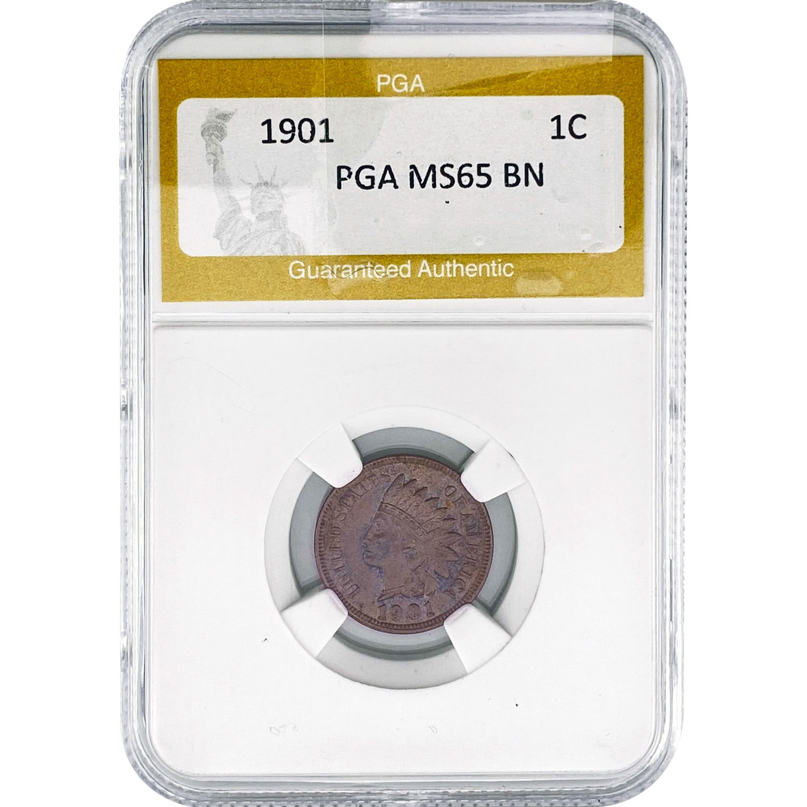 1901 Indian Head Cent PGA MS65 BN (1 of 2)