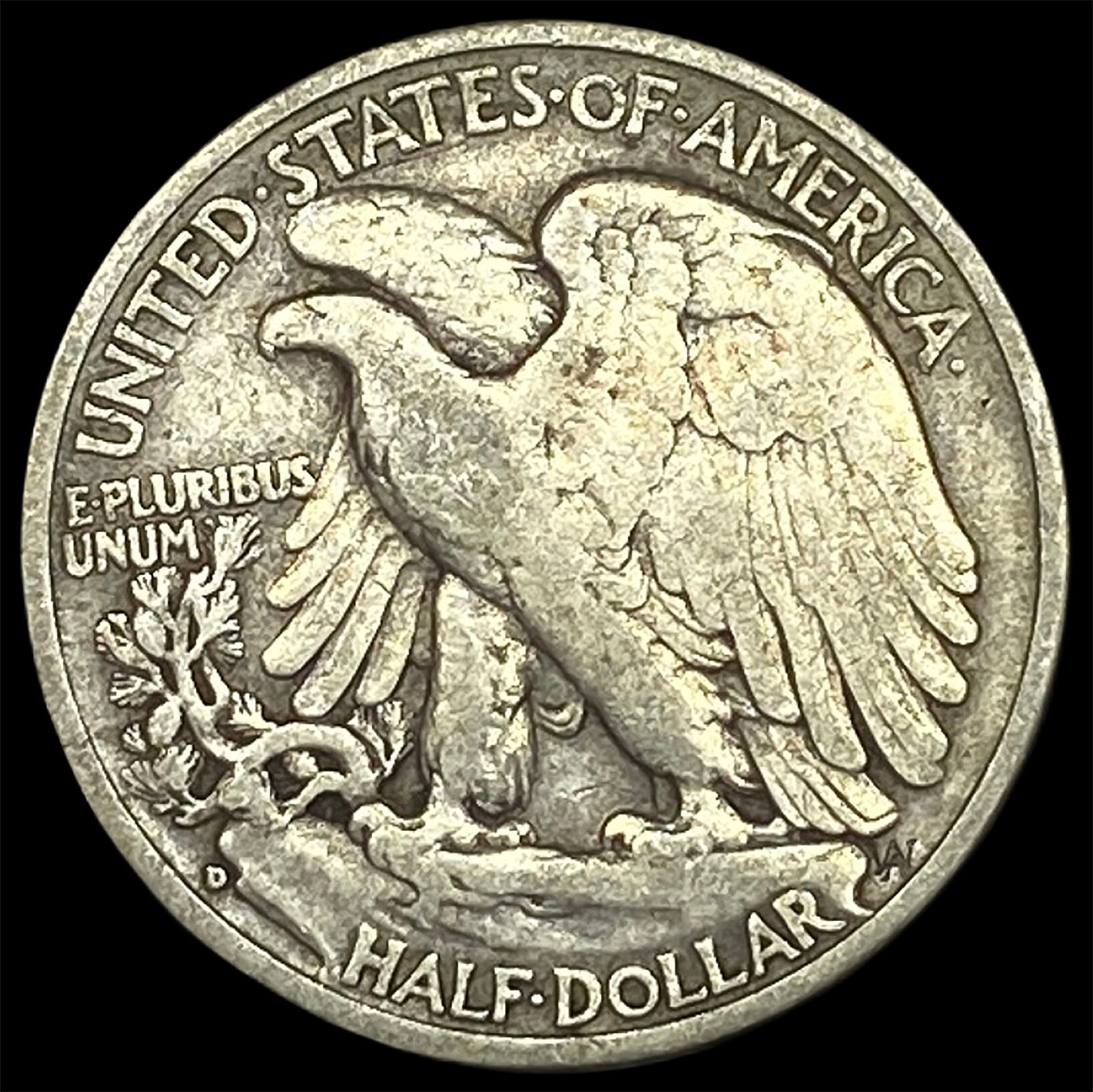 1938-D Silver Walking Liberty Half Dollar LIGHTLY CIRCULATED - 2