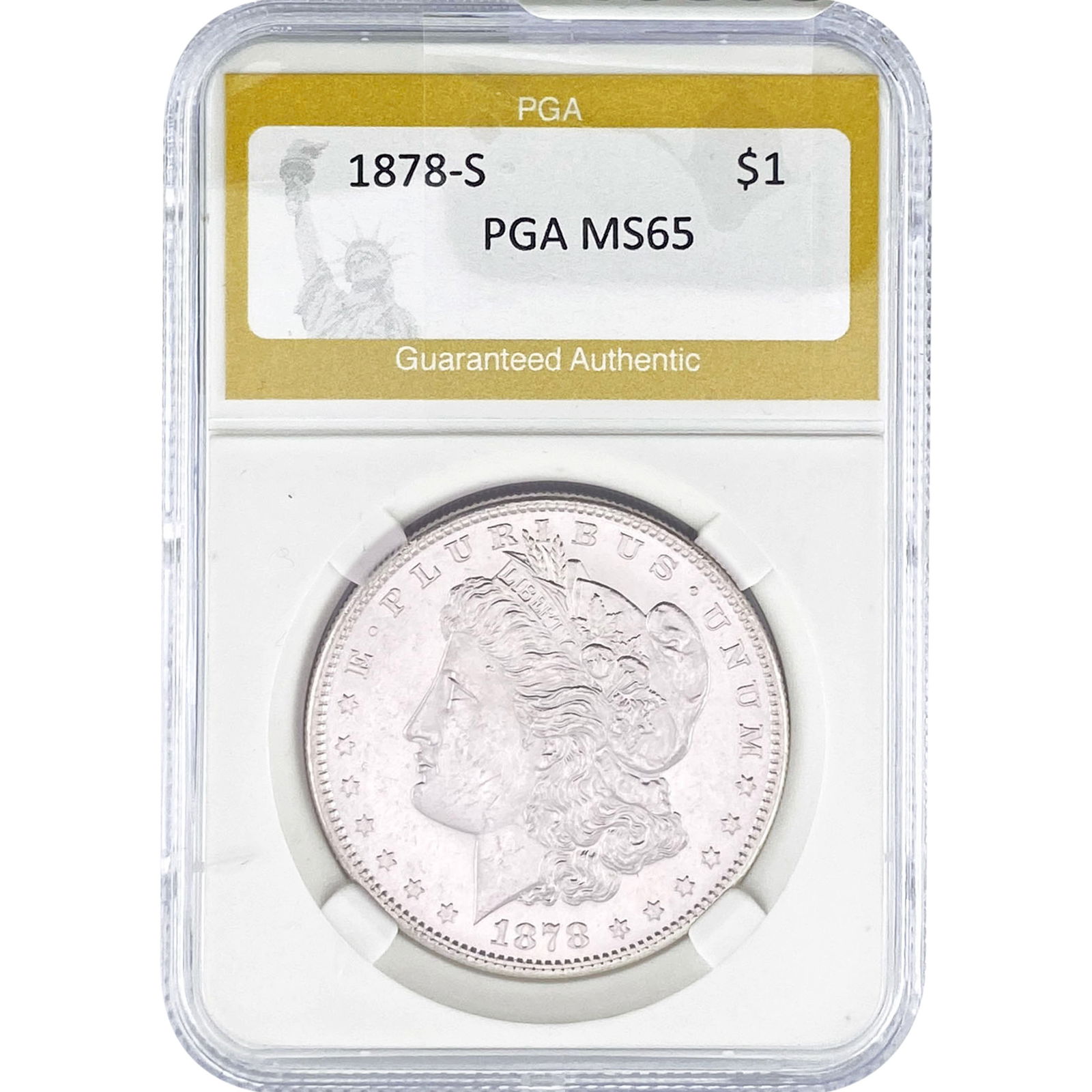 1878-S Morgan Silver Dollar PGA MS65: 1878-S Morgan Silver Dollar PGA MS65