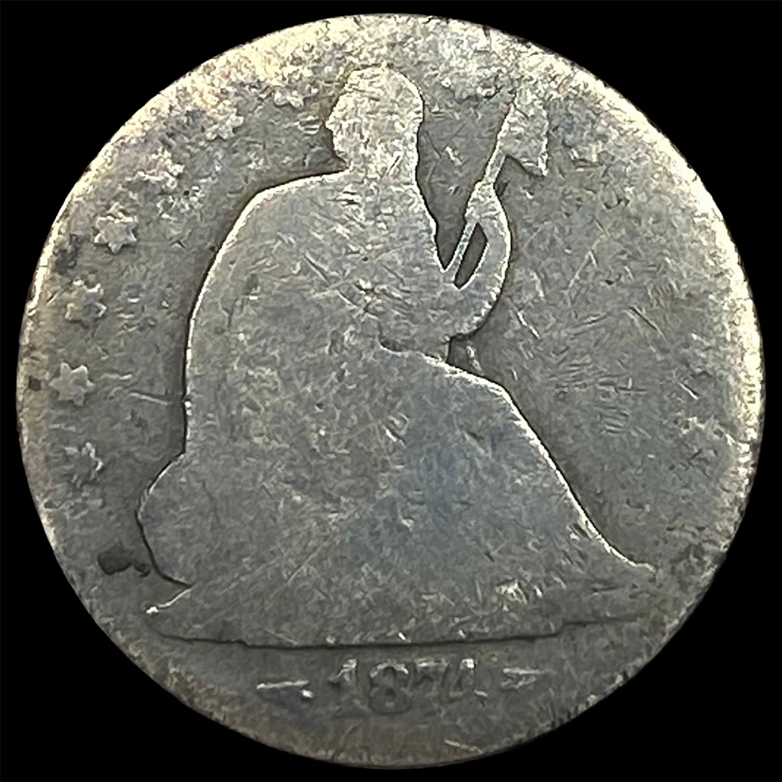 1874-S Seated Liberty Half Dollar NICELY CIRCULATED (1 of 2)