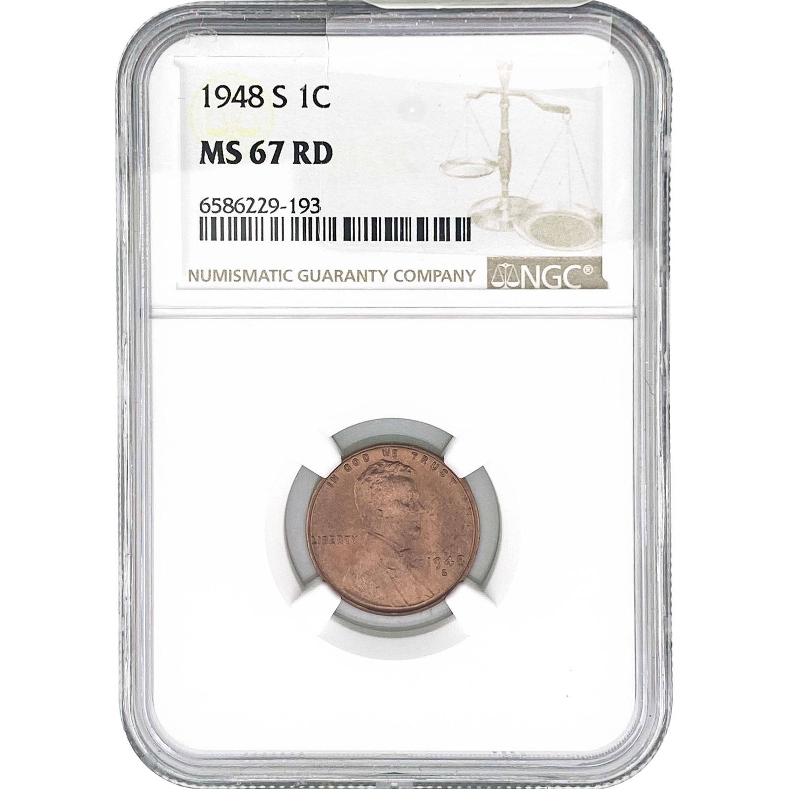 1948-S Wheat Cent NGC MS67 RD (1 of 2)