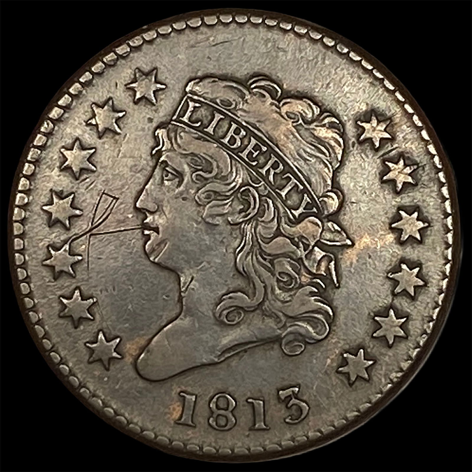1813 Classic Head Large Cent NEARLY UNCIRCULATED (1 of 2)