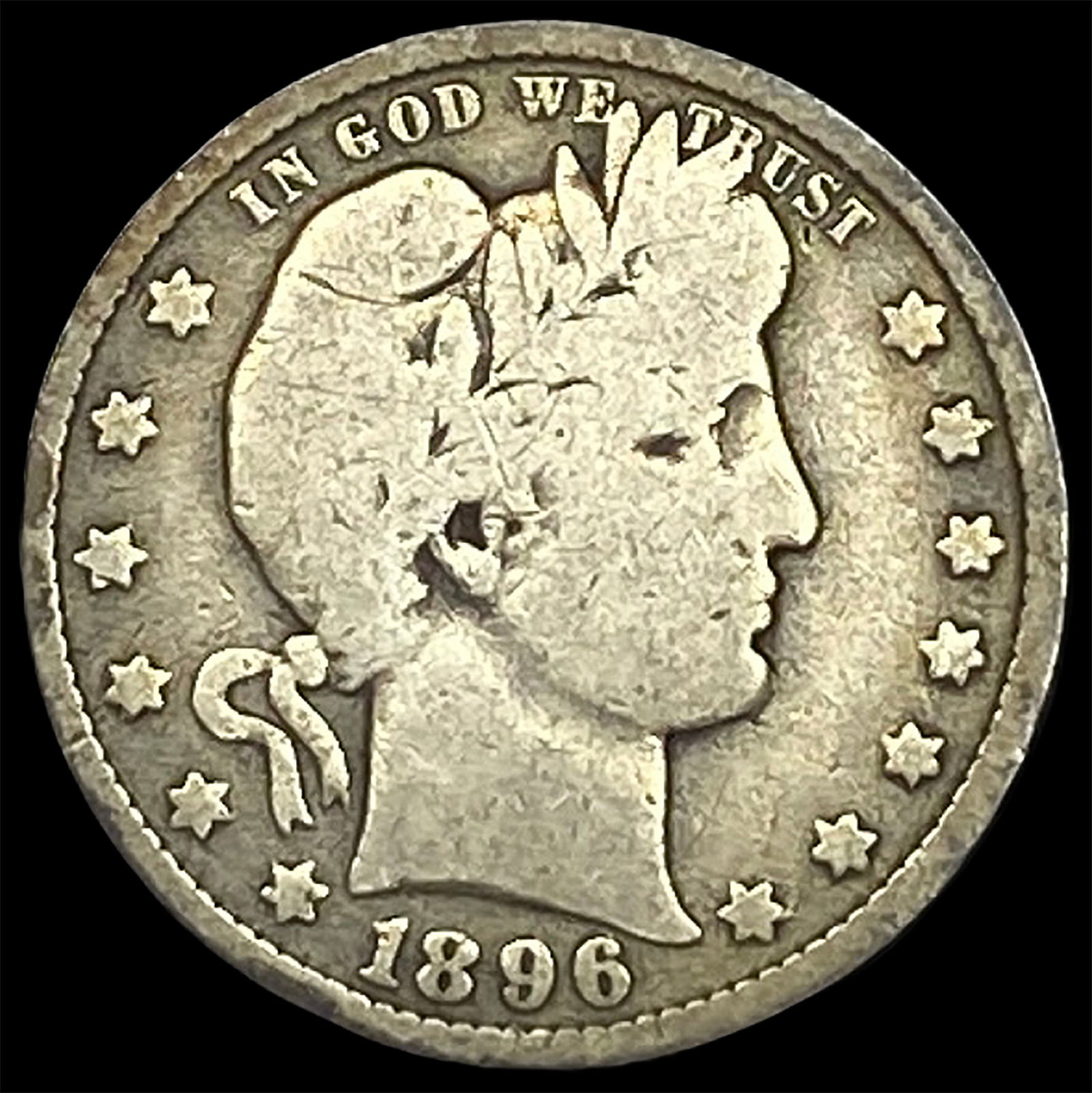 1896-O Silver Barber Quarter LIGHTLY CIRCULATED (1 of 2)