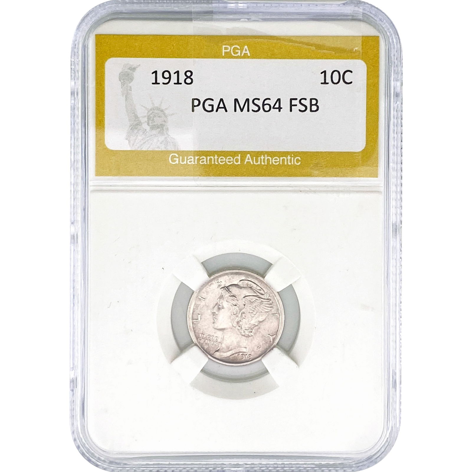 1918 Mercury Silver Dime PGA MS64 FSB (1 of 2)