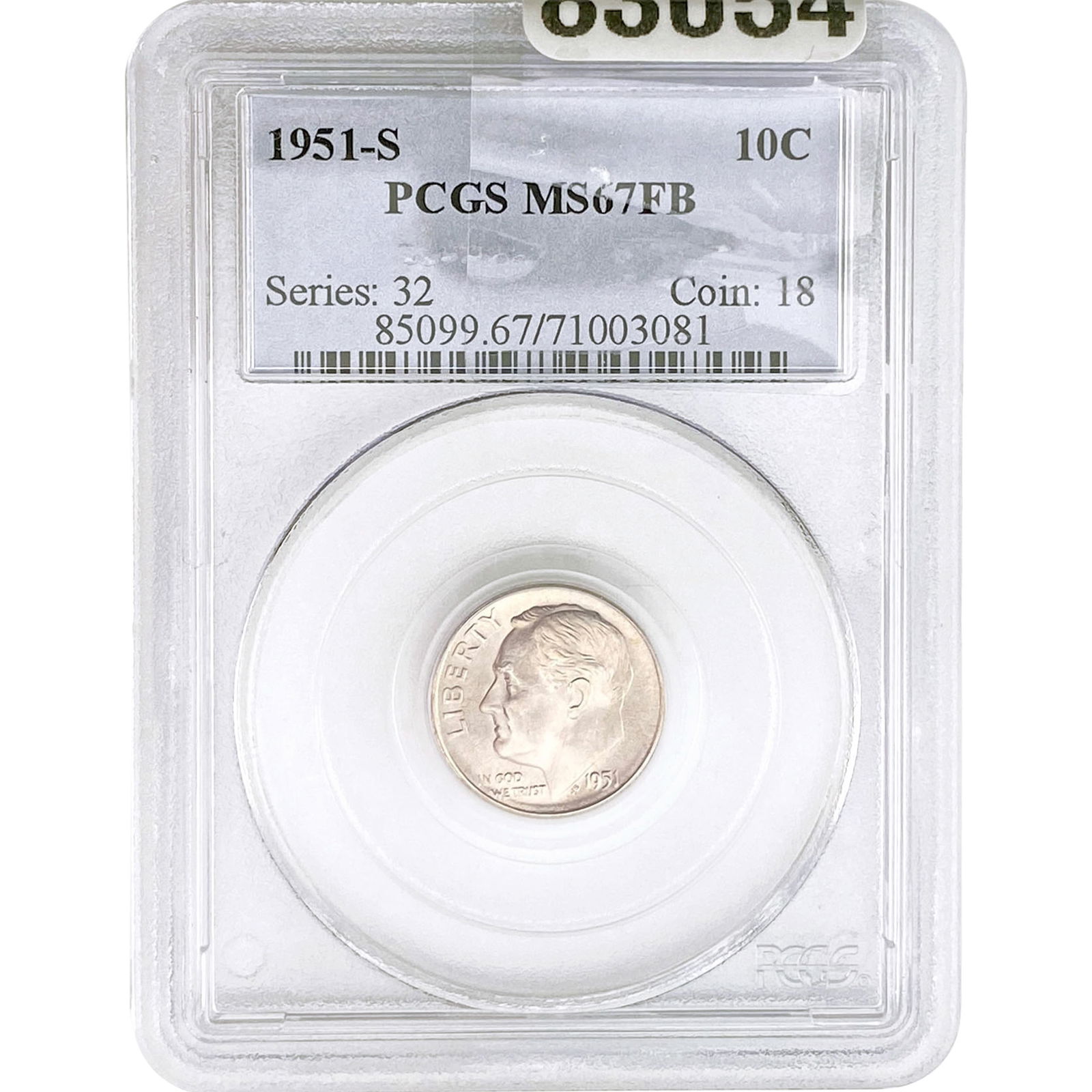 1951-S Roosevelt Dime PCGS MS67 FB (1 of 2)