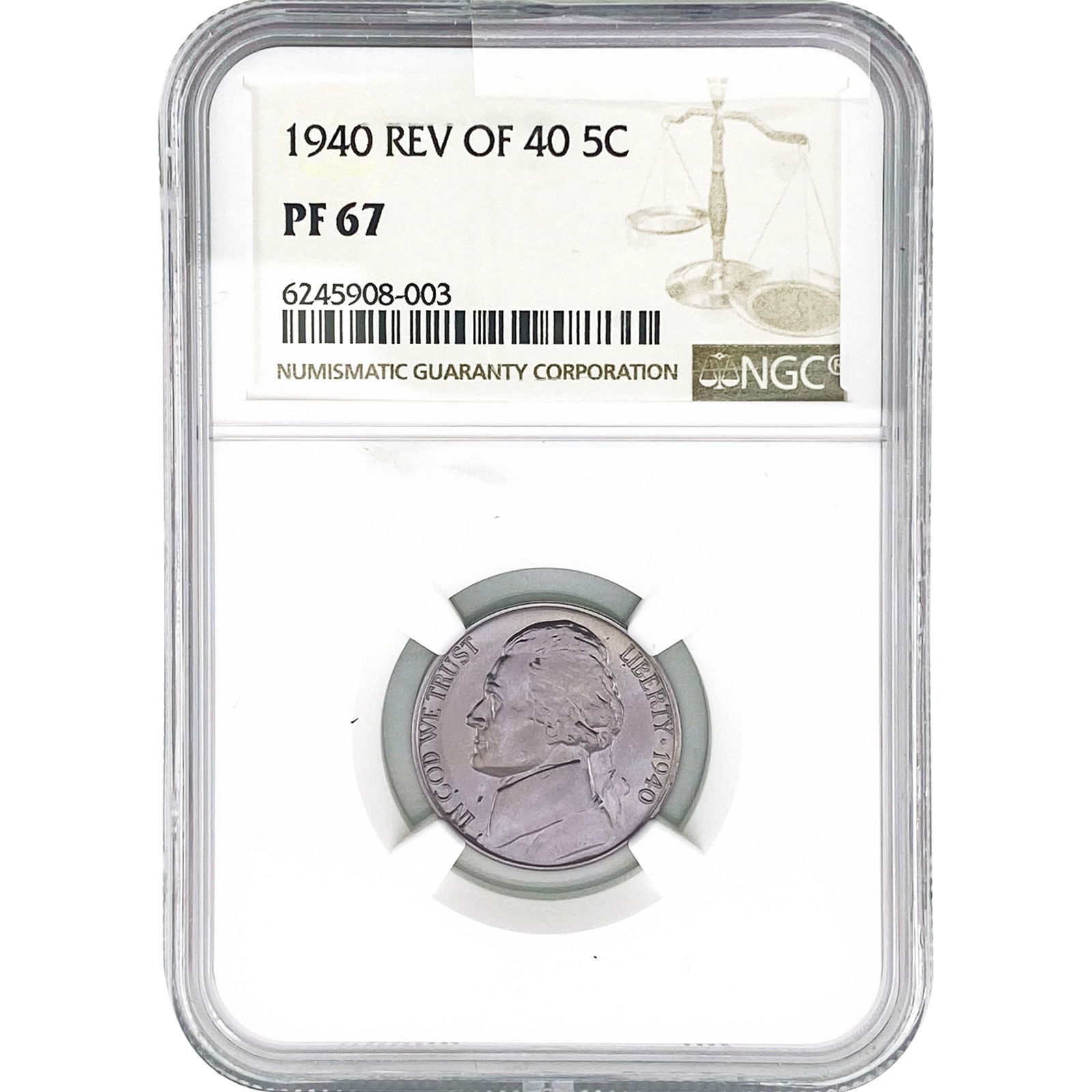 1940 Rec. 1940 Jefferson Nickel NGC PF67 (1 of 2)