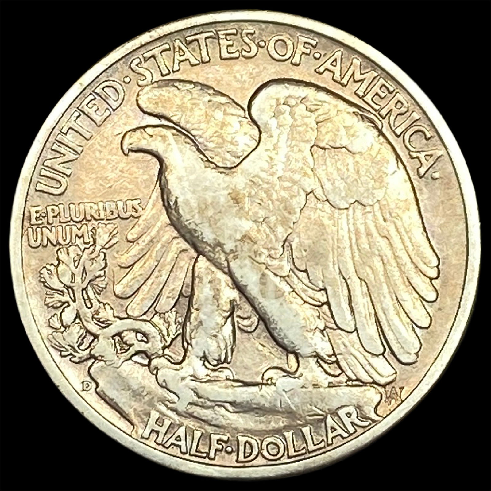 1938-D Silver Walking Liberty Half Dollar LIGHTLY CIRCULATED - 2
