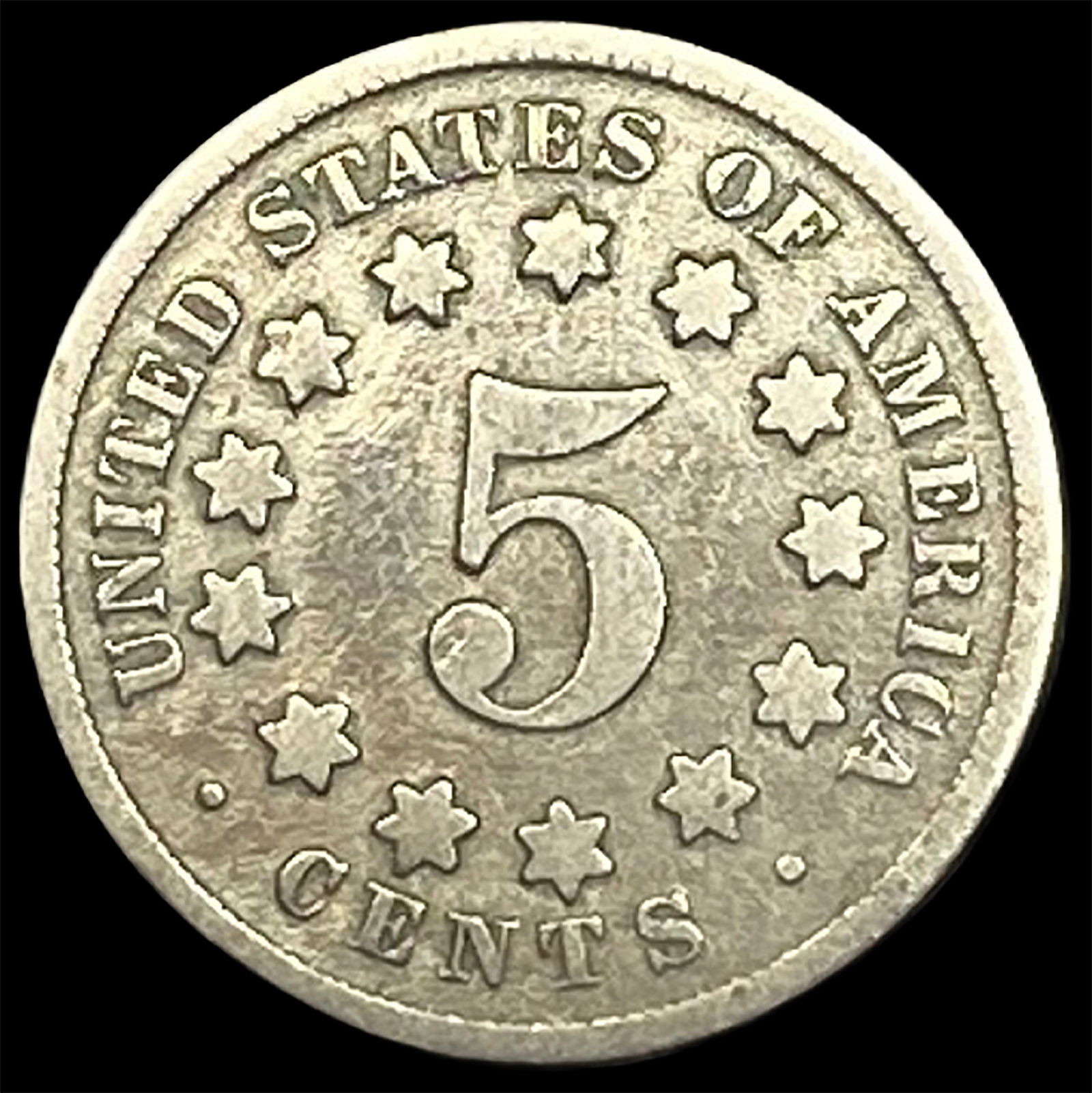 1868 Shield Nickel NICELY CIRCULATED - 2