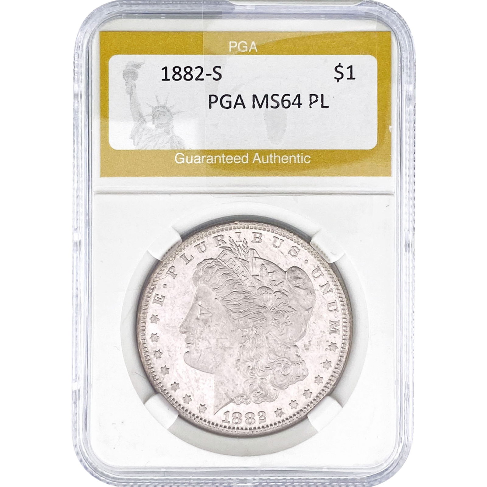 1882-S Morgan Silver Dollar PGA MS64 PL: 1882-S Morgan Silver Dollar PGA MS64 PL
