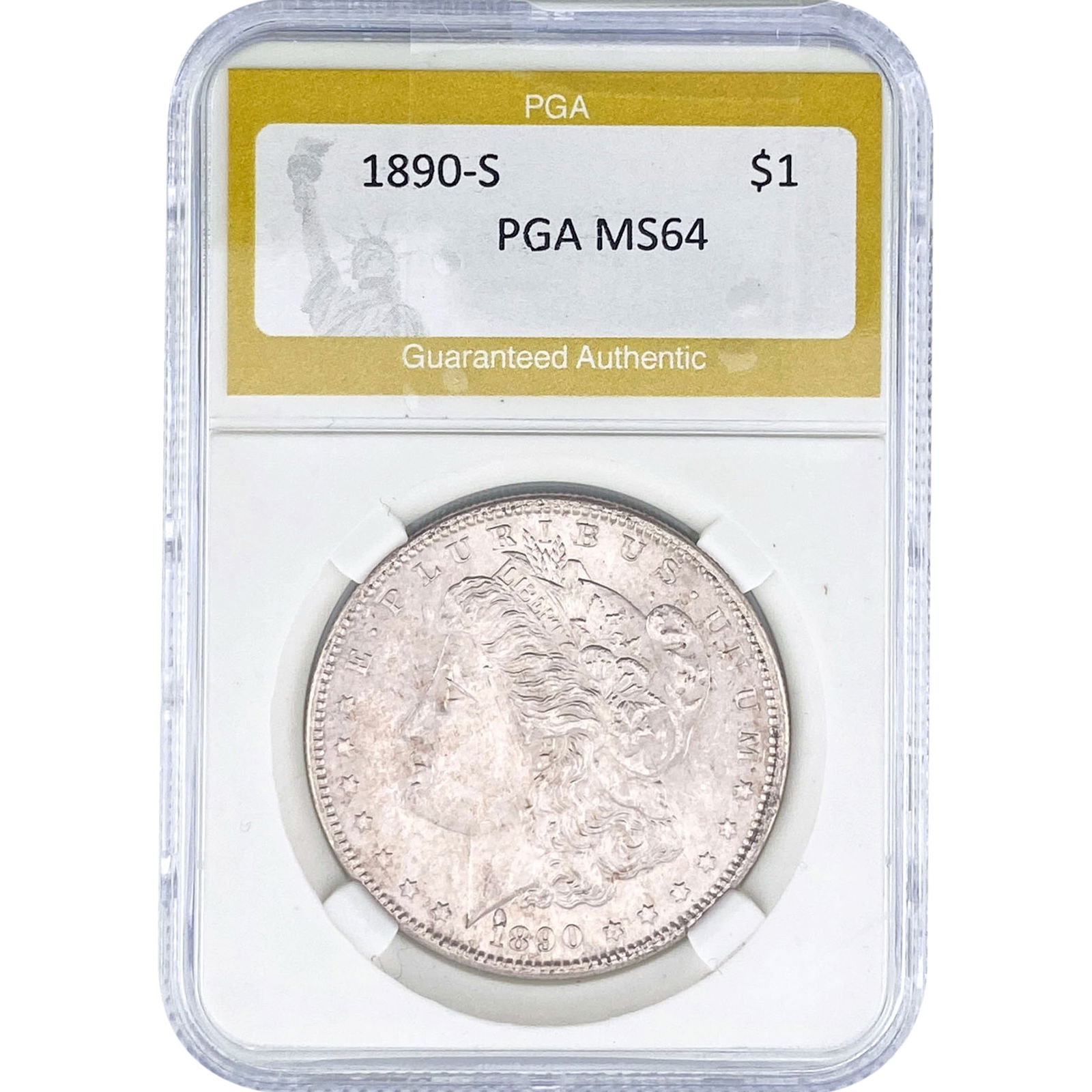 1890-S Morgan Silver Dollar PGA MS64 (1 of 2)