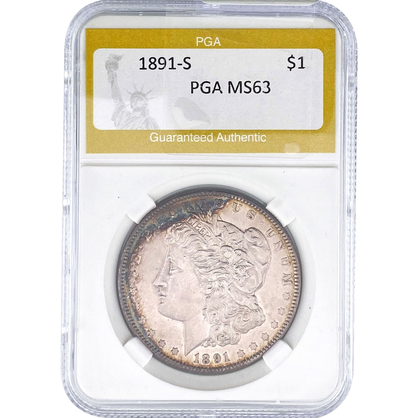 1891-S Morgan Silver Dollar PGA MS63 (1 of 2)