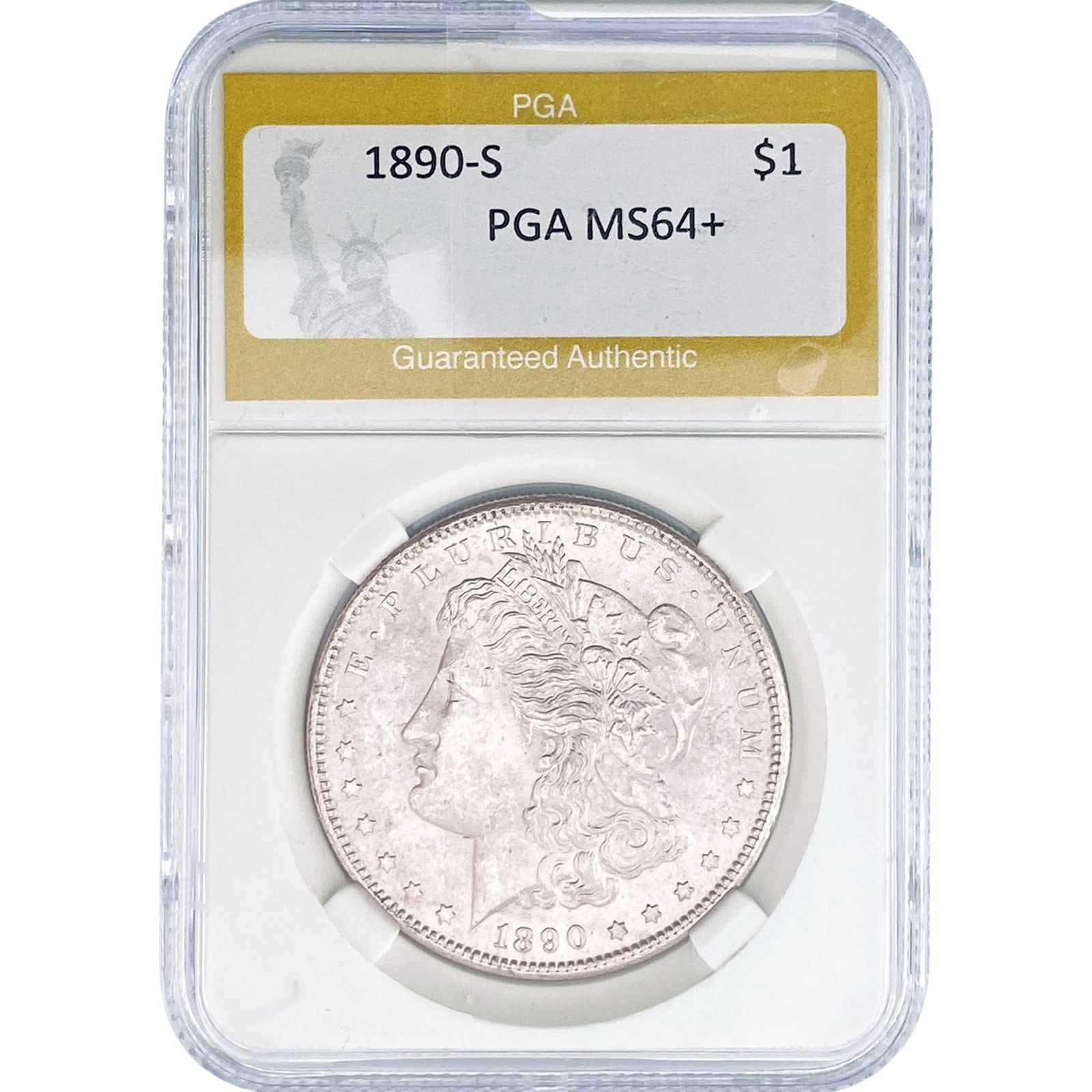 1890-S Morgan Silver Dollar PGA MS64+: 1890-S Morgan Silver Dollar PGA MS64+