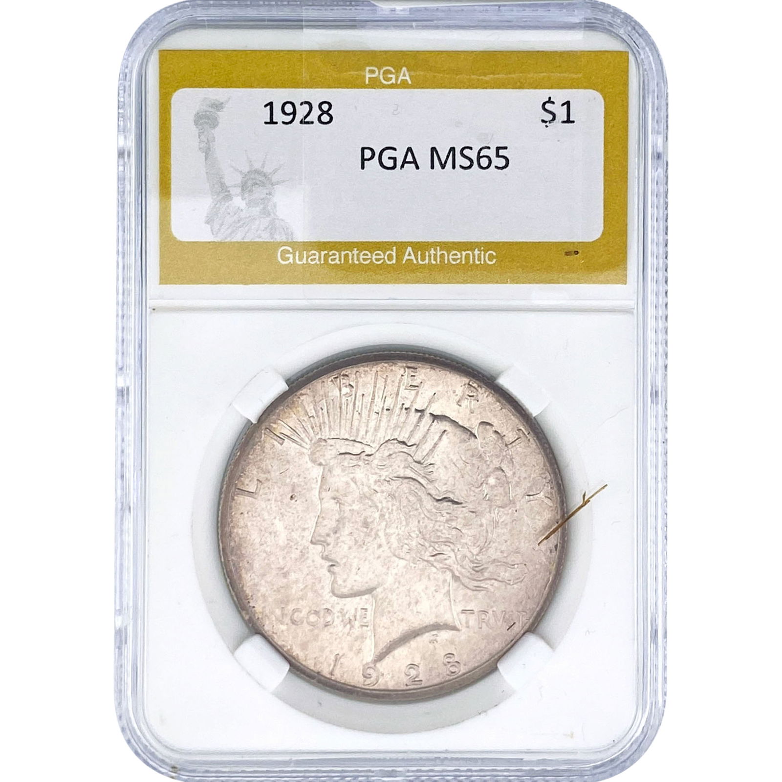 1928 Silver Peace Dollar PGA MS65: 1928 Silver Peace Dollar PGA MS65