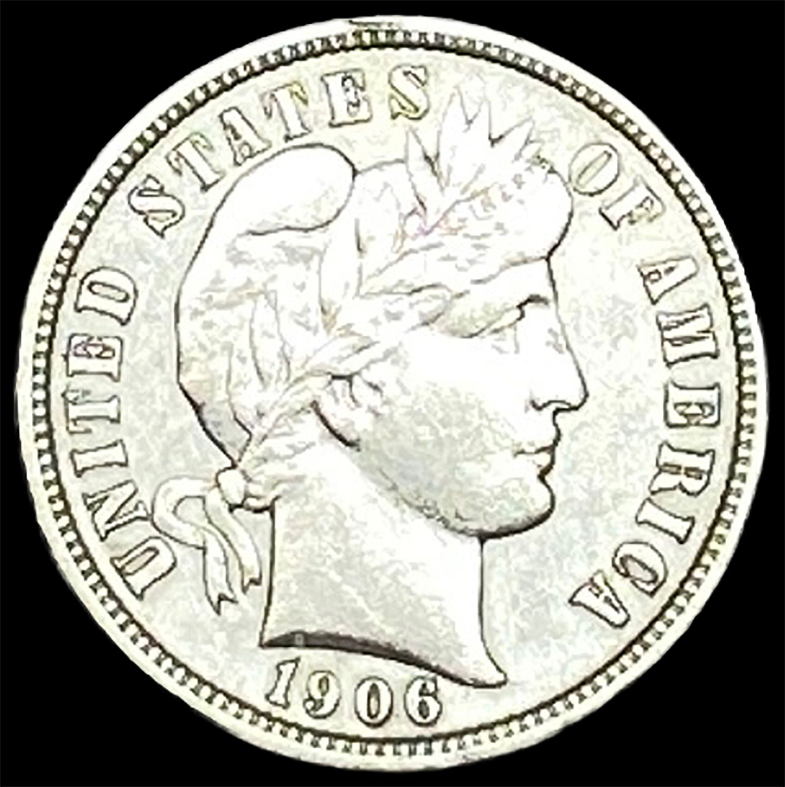 1906-S Silver Barber Dime CLOSELY UNCIRCULATED (1 of 2)